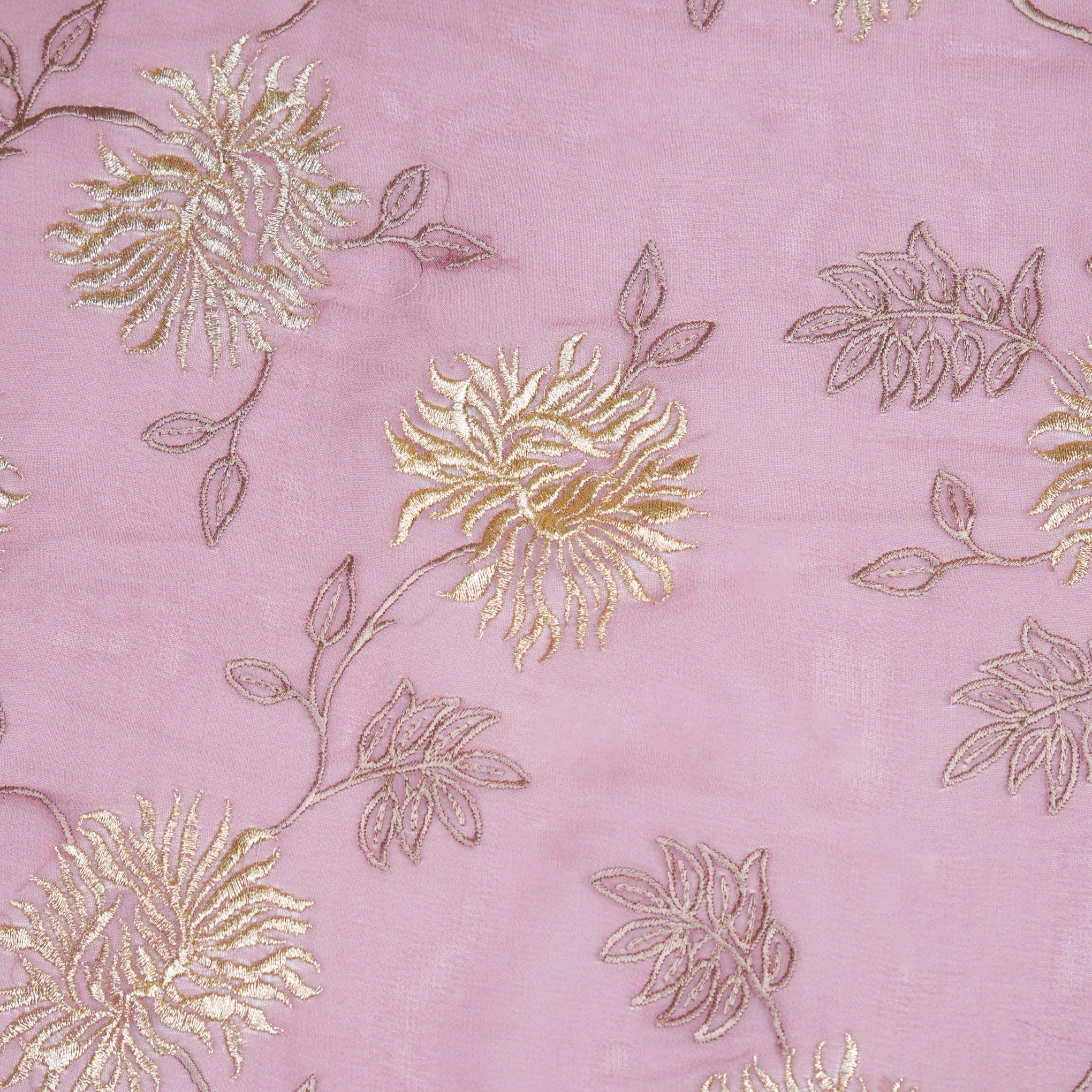 Aaira Deep Mauve Viscose Georgette Embroidered Fabric in Jaal Pattern - Image 3