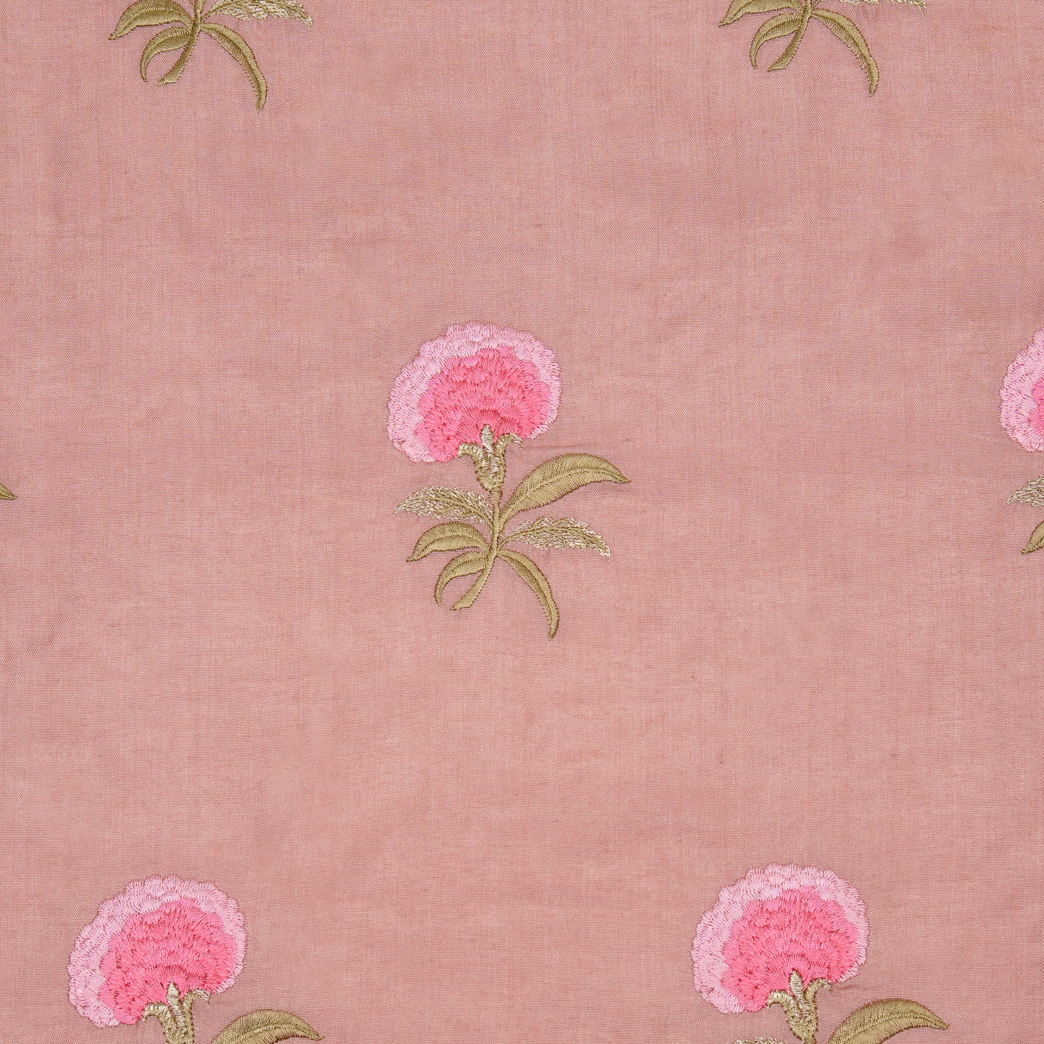 Aarani Onion Chanderi Embroidered Fabric in Buta - Image 3