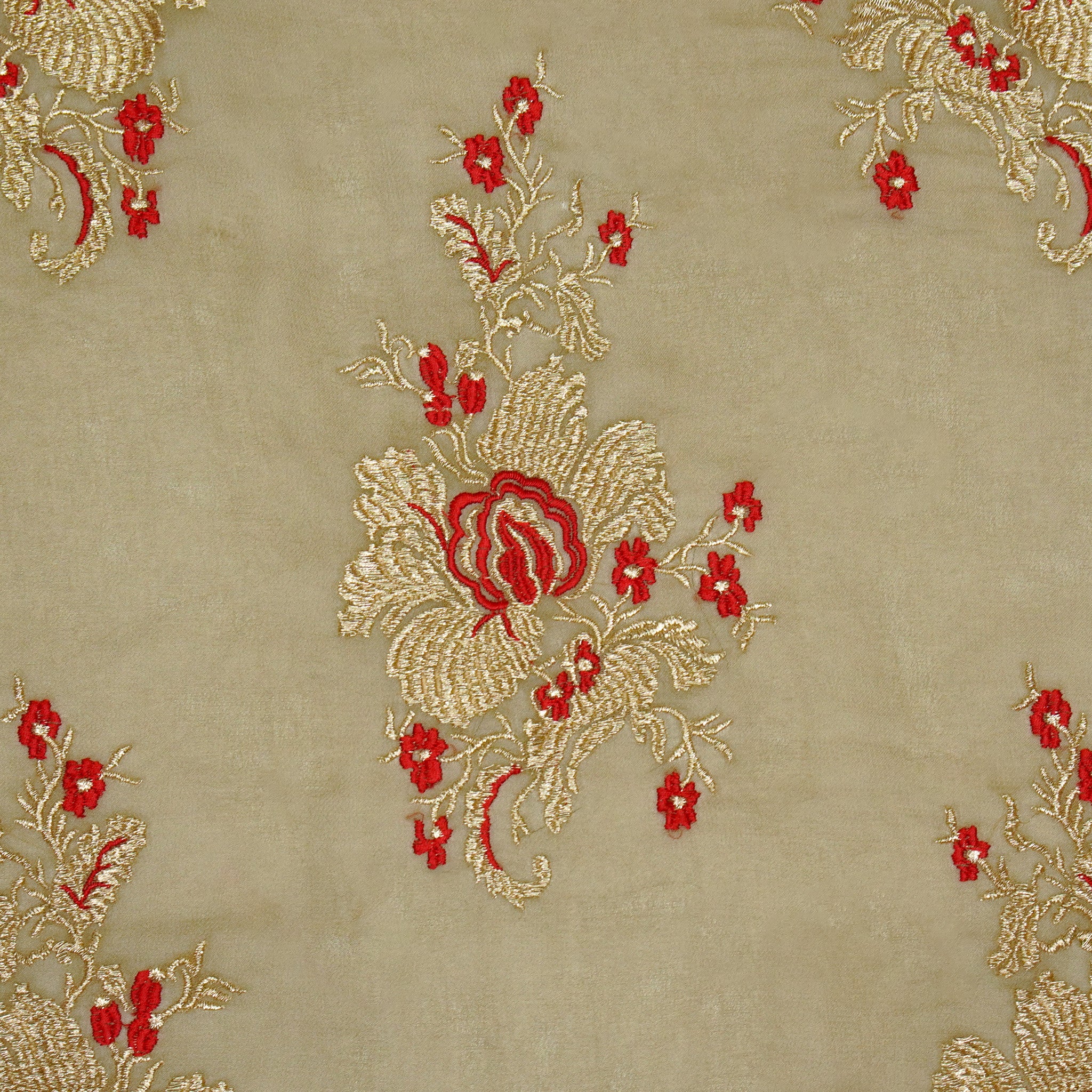 Abeer Mouse Viscose Georgette Embroidered Fabric in Buta Buti Mixture Pattern - Image 4