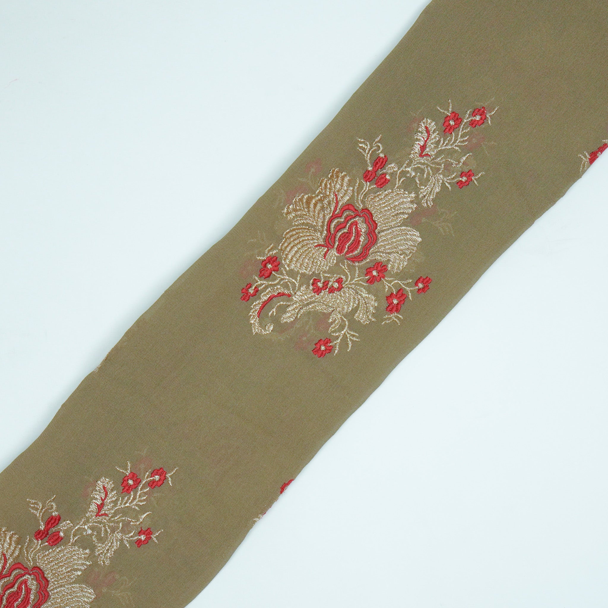 Abeer Mouse Viscose Georgette Embroidered Fabric in Buta Buti Mixture Pattern - Image 5