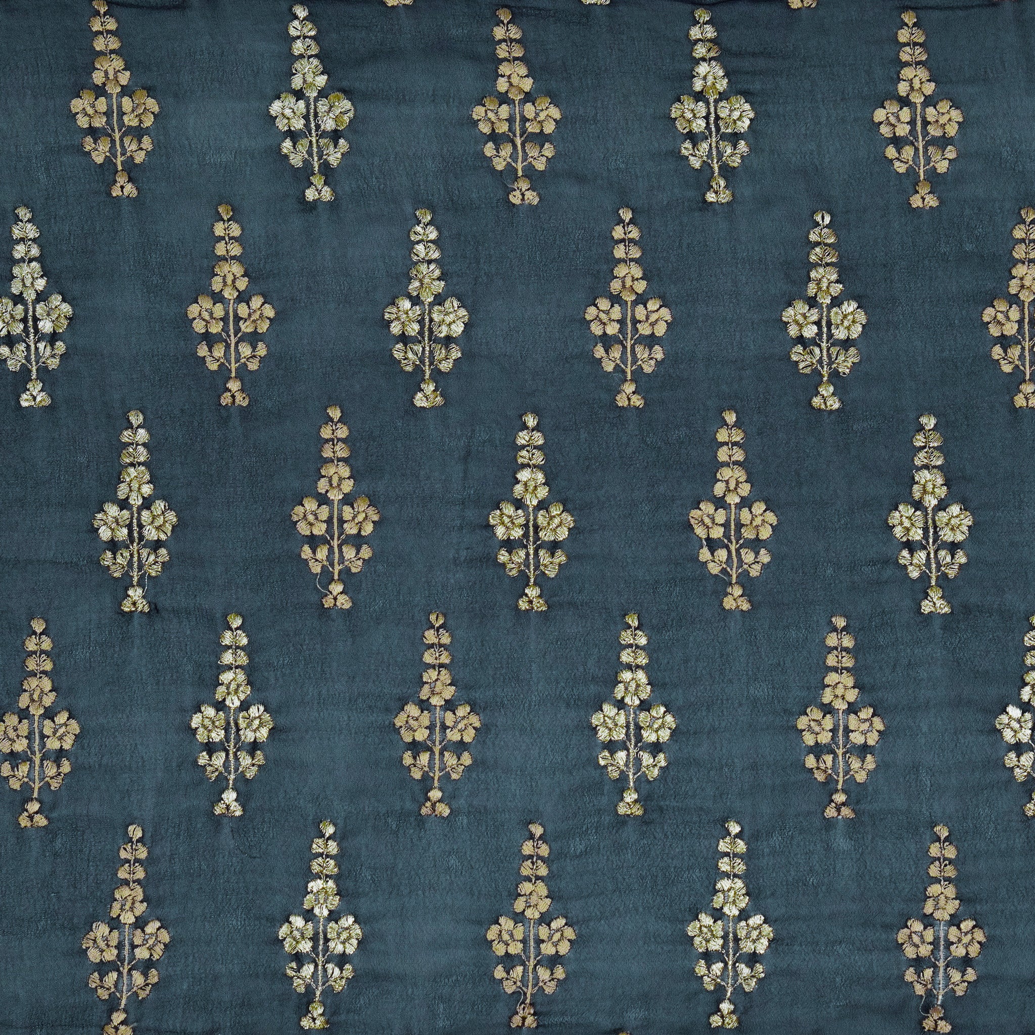 Adiva Navy Blue Viscose Georgette Embroidered Fabric in Buta Pattern - Image 3