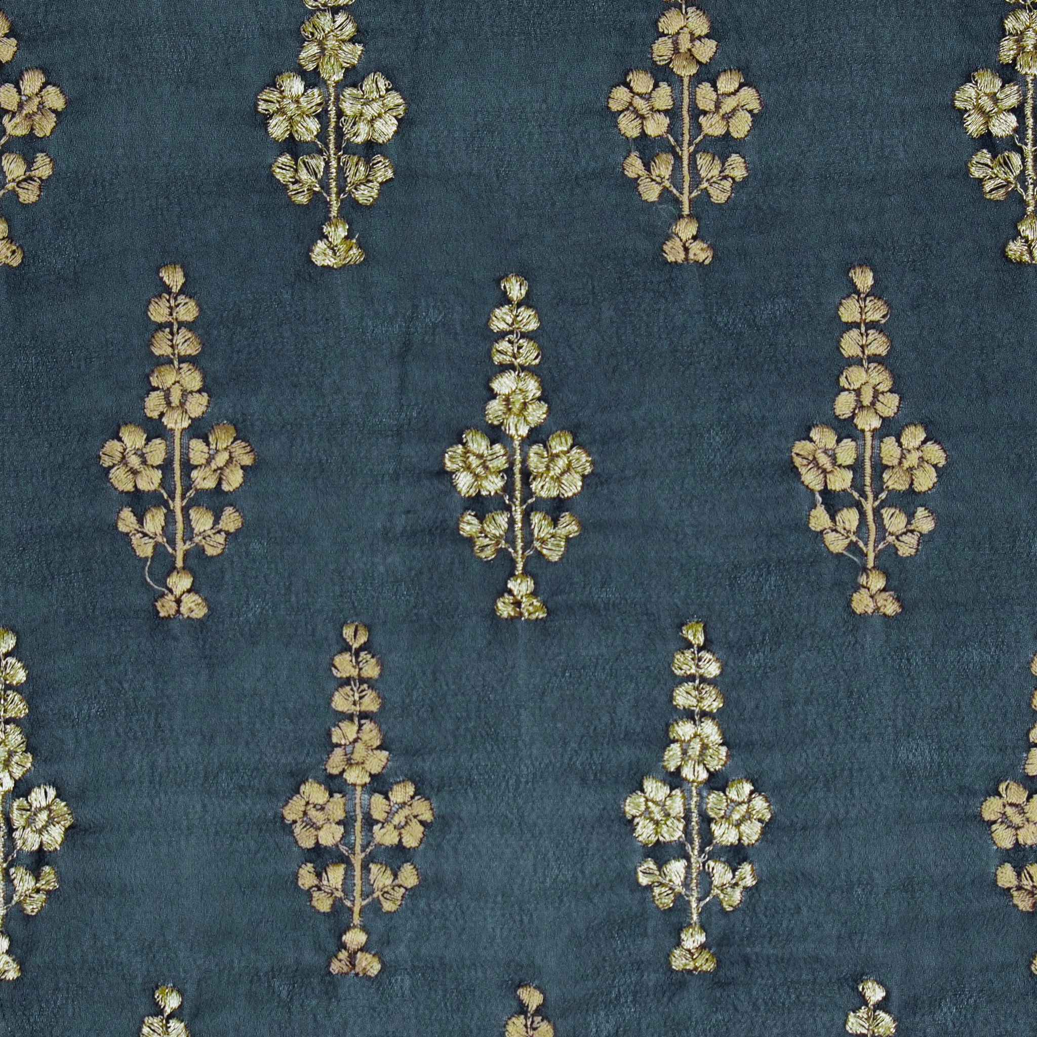 Adiva Navy Blue Viscose Georgette Embroidered Fabric in Buta Pattern - Image 4