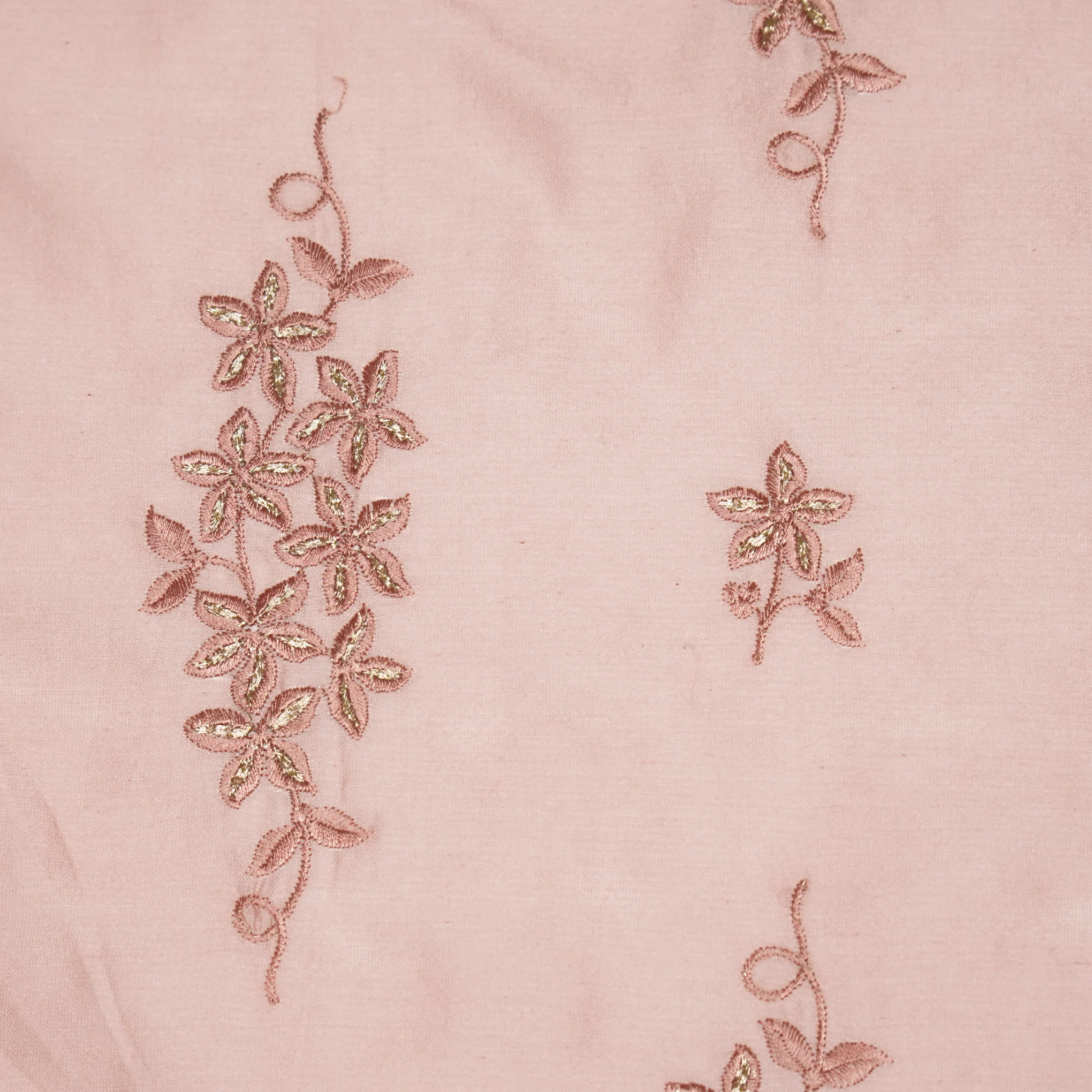 Afra Blush Chanderi Embroidered Fabric in Buta Buti Pattern - Image 3