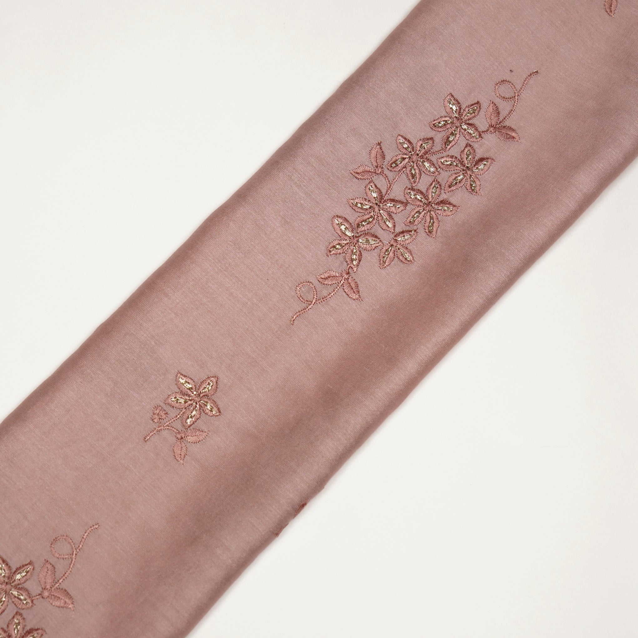 Afra Blush Chanderi Embroidered Fabric in Buta Buti Pattern - Image 4