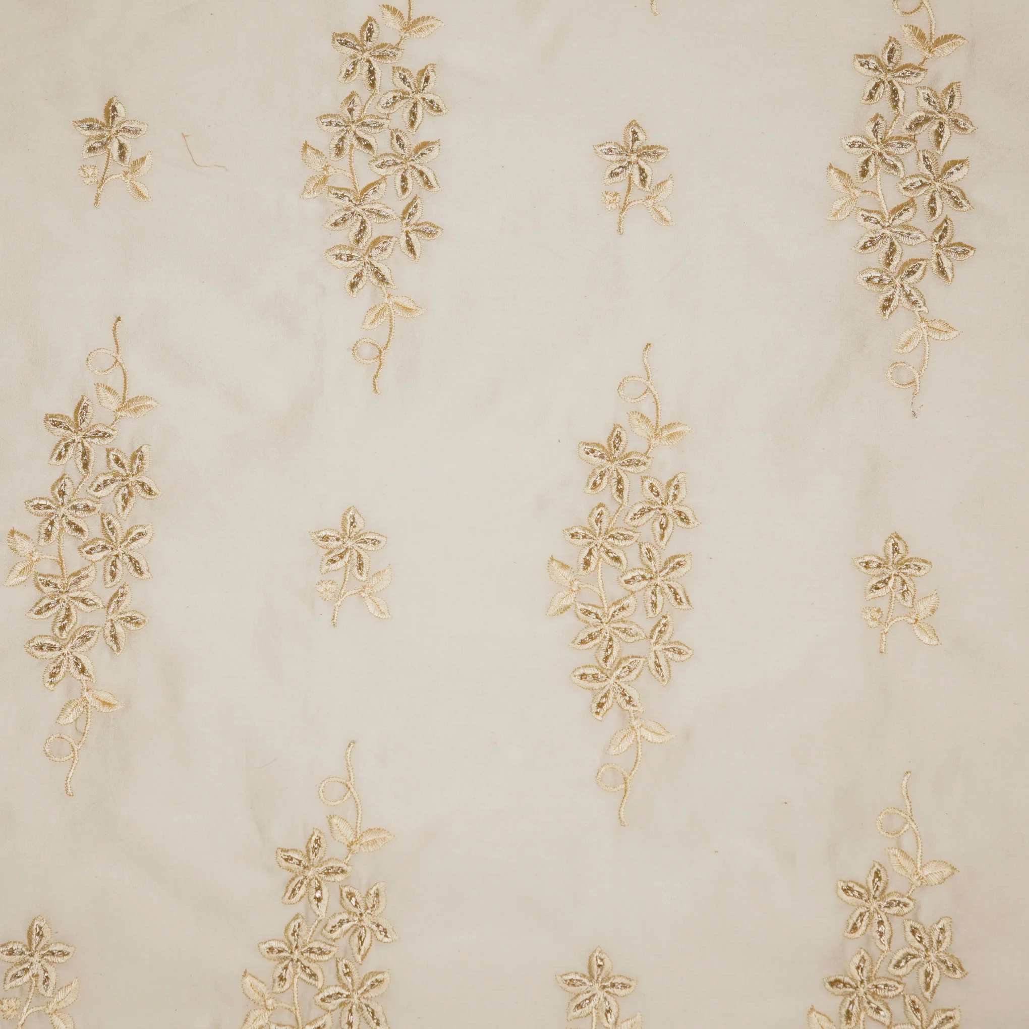 Afra Cream Chanderi Embroidered Fabric in Buta Buti Pattern - Image 2
