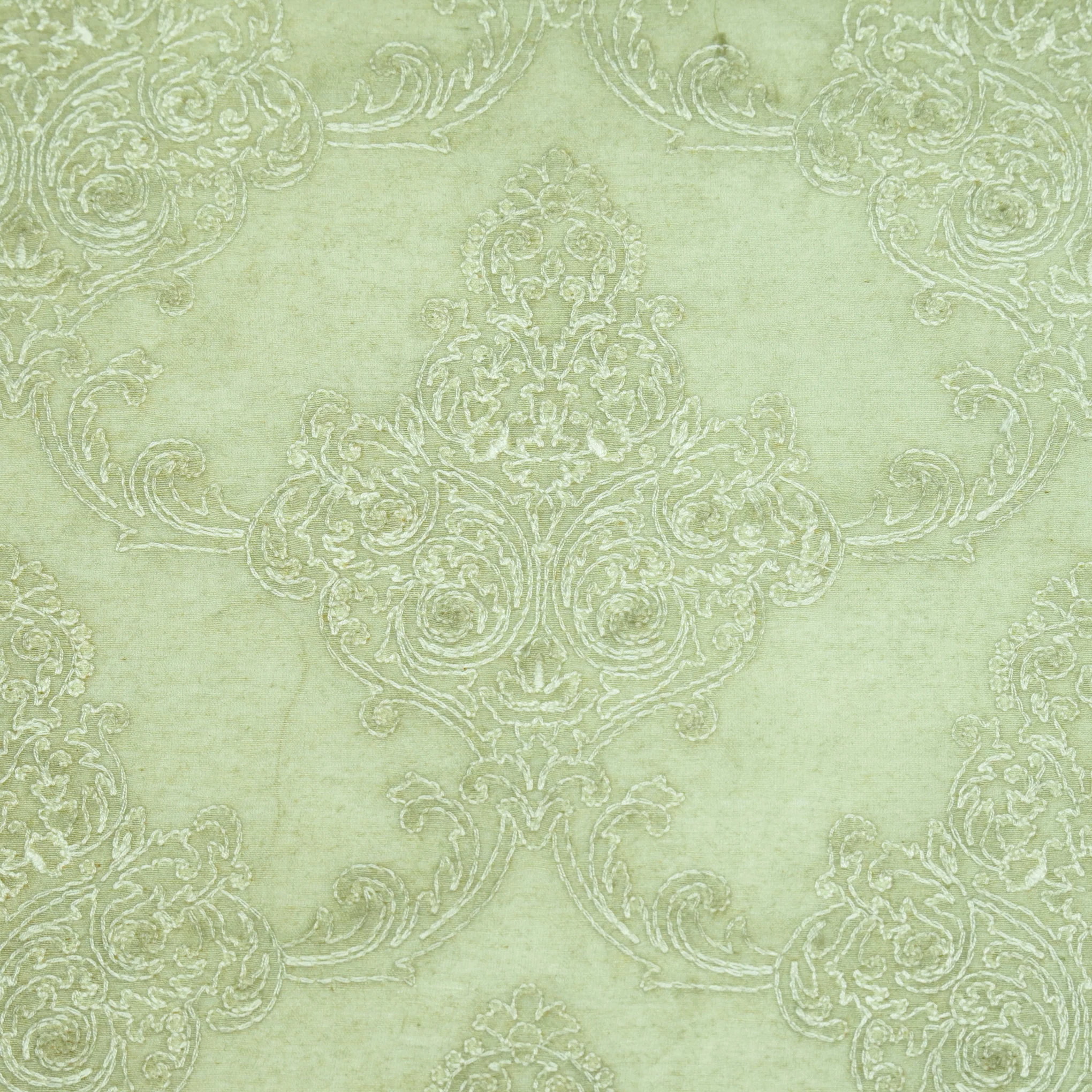 Aleeza Sea Green Chanderi Embroidered Fabric in Jaal Pattern - Image 3