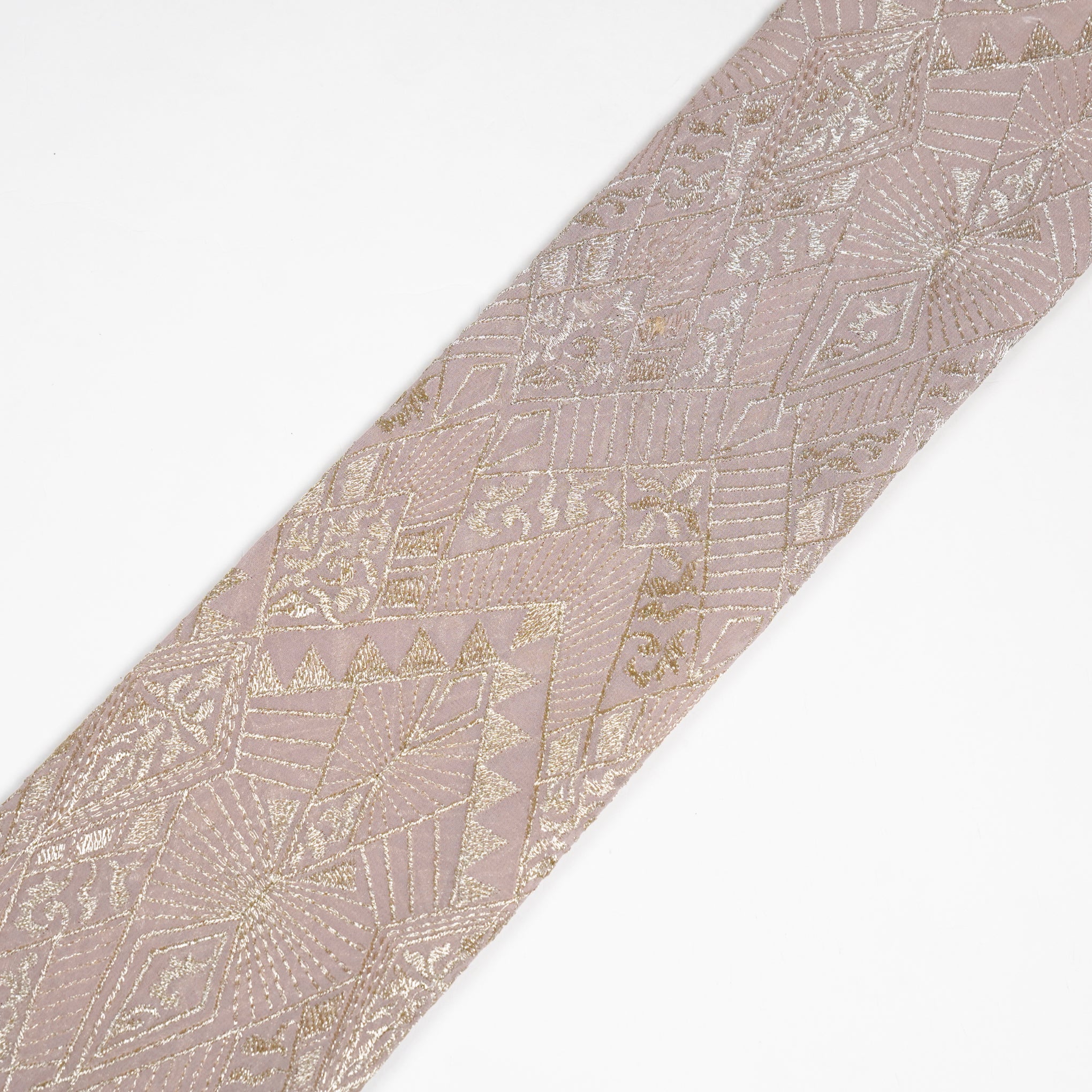 Anam Blush Viscose Georgette Embroidered Fabric in Jaal Pattern - Image 4
