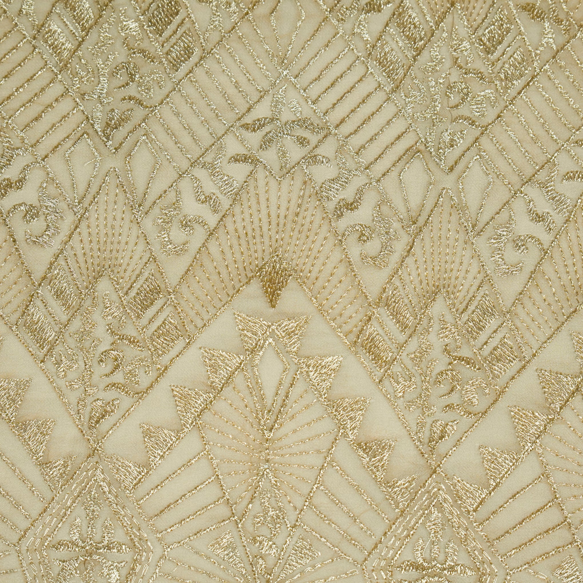 Anam Chiku Viscose Georgette Embroidered Fabric in Jaal Pattern - Image 3