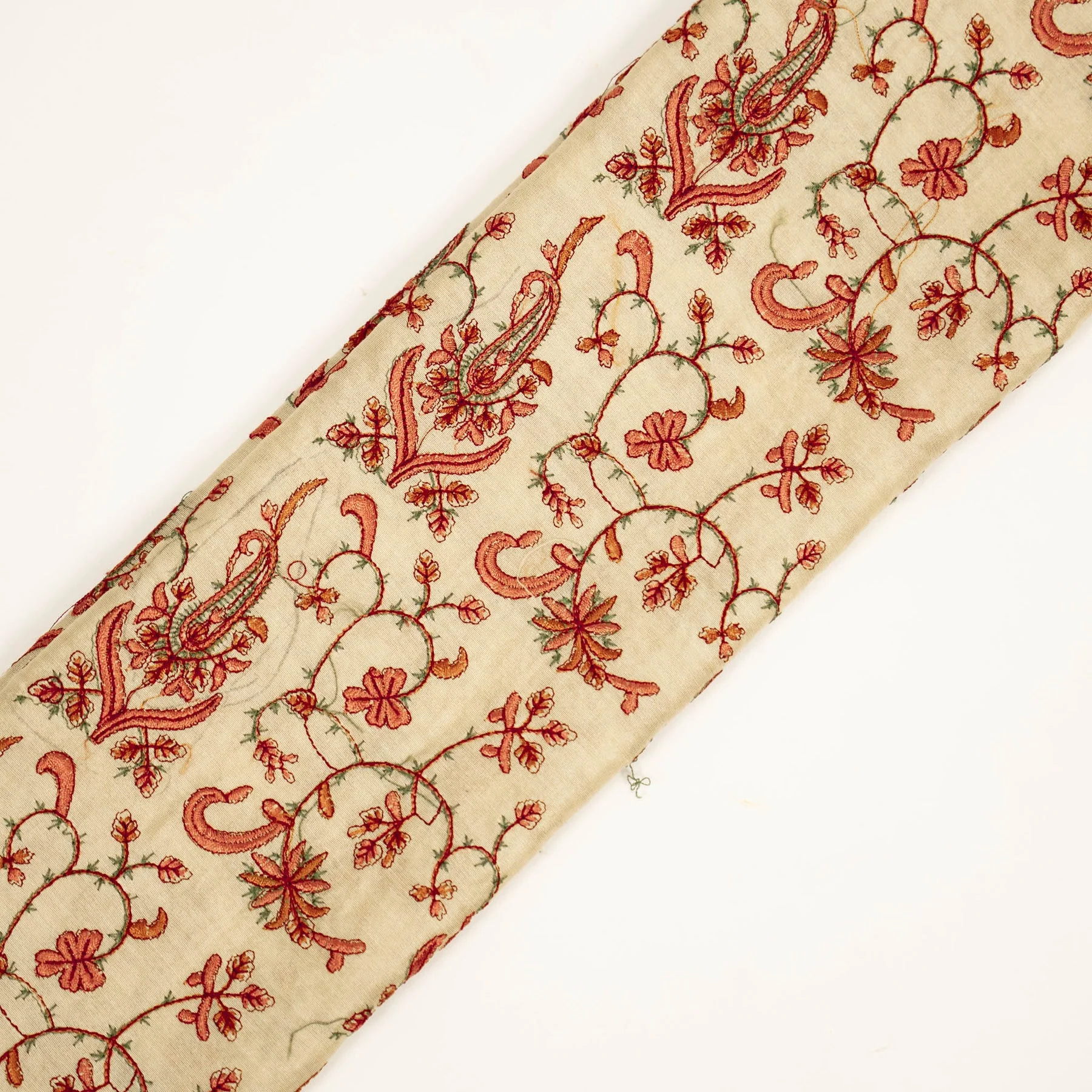 Beena Cream Viscose Georgette Embroidered Fabric in Jaal Pattern - Image 4