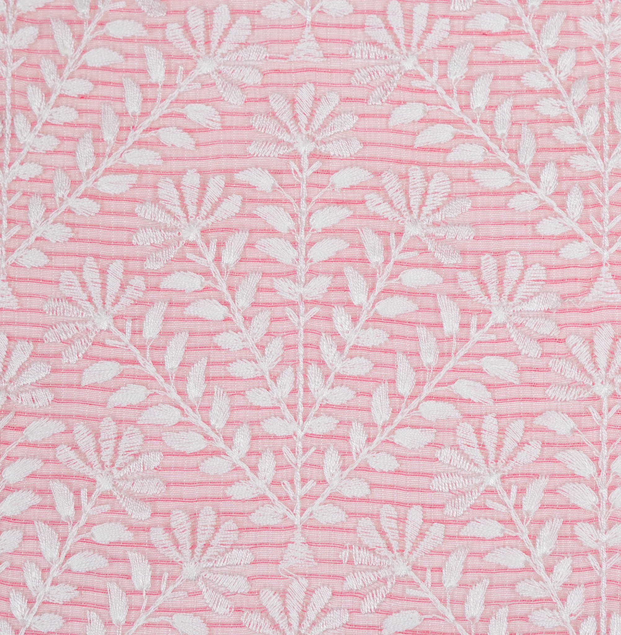 Diba Light Gajari Semi Munga Kota Embroidered Fabric in Jaal Pattern - Image 3