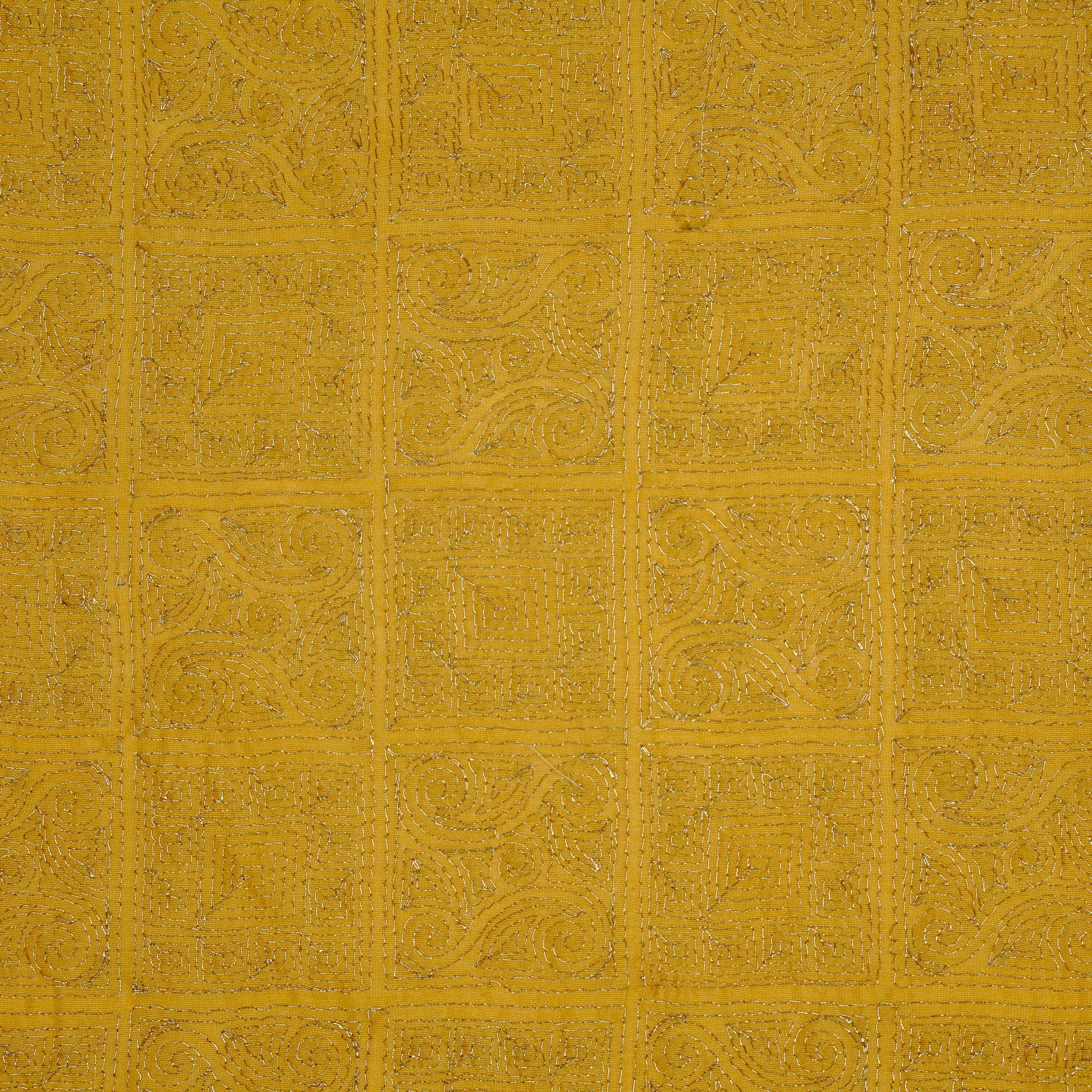 Habi Gold Chanderi Embroidered Fabric in Jaal Pattern - Image 3