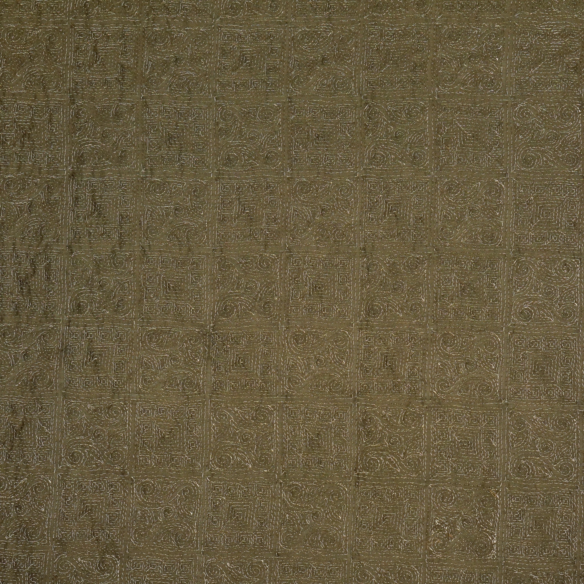 Habi Mouse Chanderi Embroidered Fabric in Jaal Pattern - Image 2