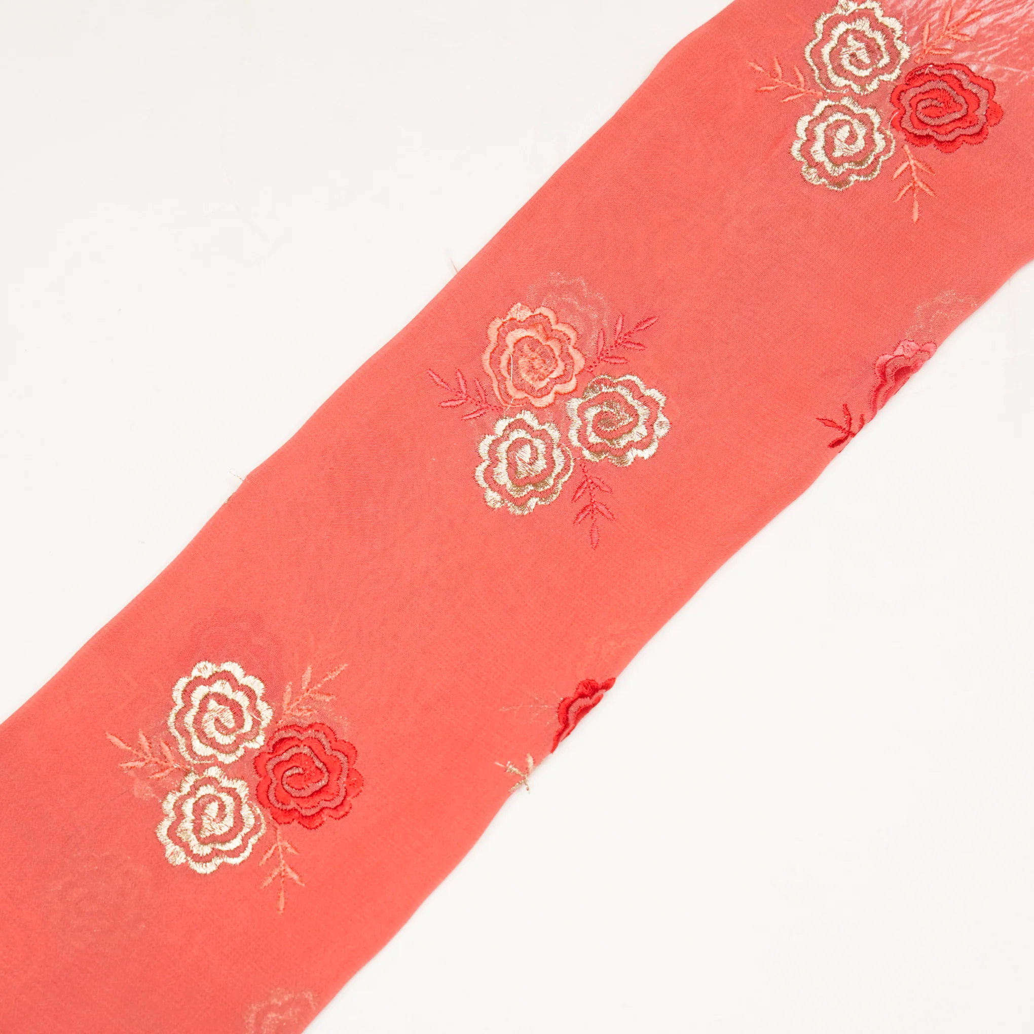 Inara Gajari Viscose Georgette Embroidered Fabric in Buta Pattern - Image 4
