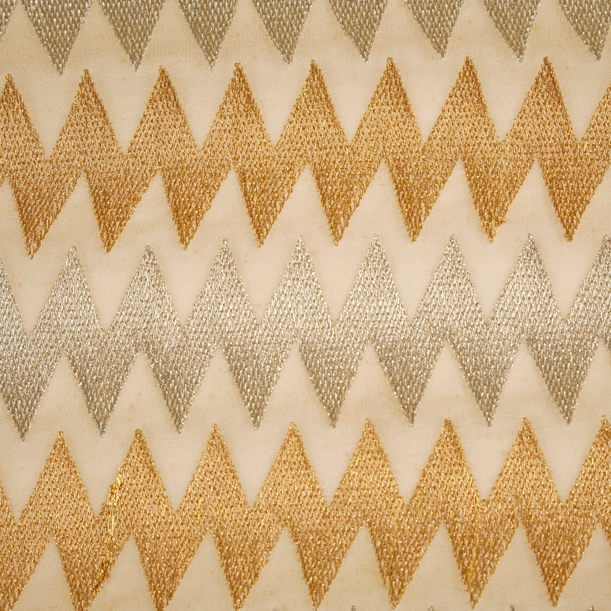 Inaya Beige Silver Viscose Georgette Embroidered Fabric in Jaal Pattern - Image 3