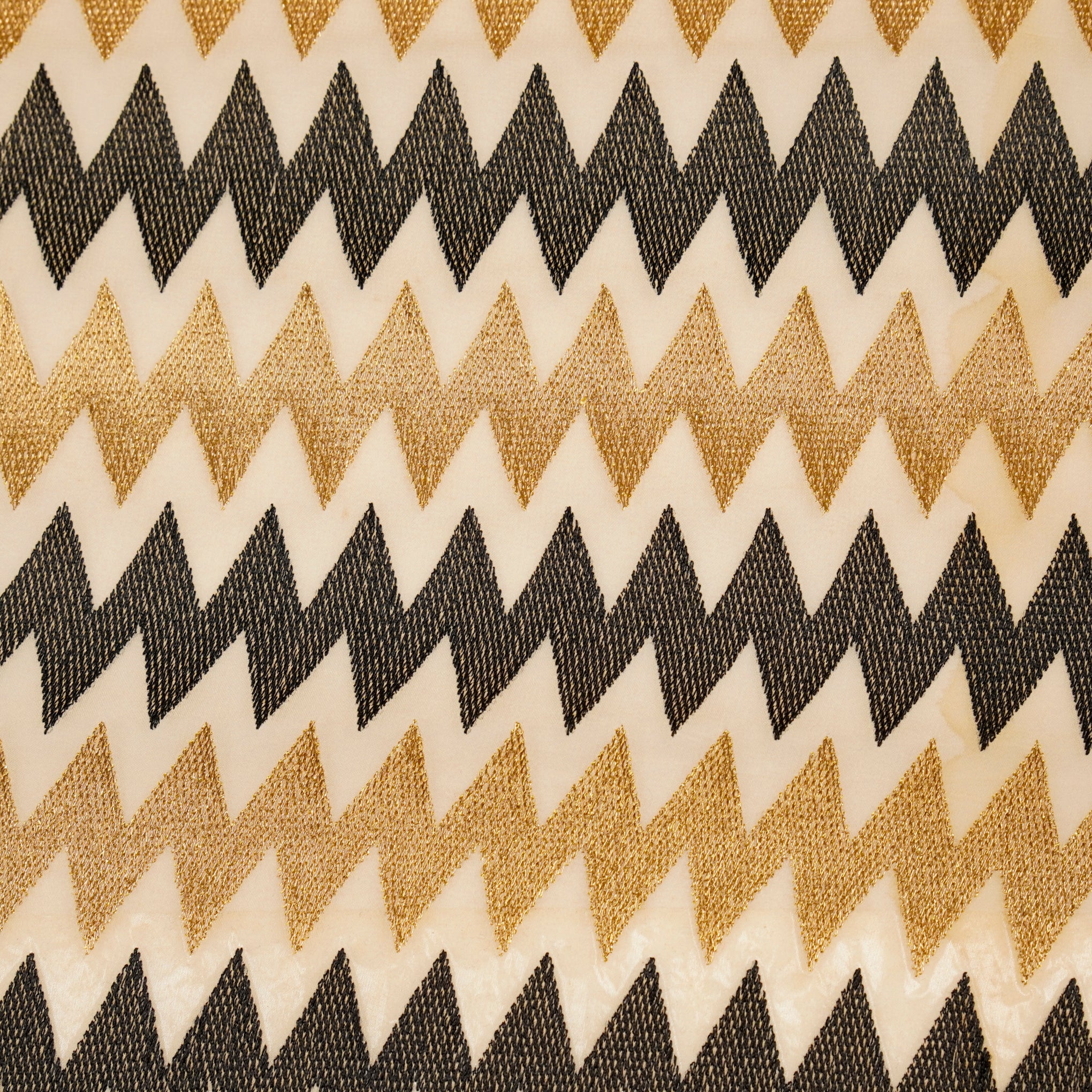 Inaya Beige Black Viscose Georgette Embroidered Fabric in Jaal Pattern - Image 2