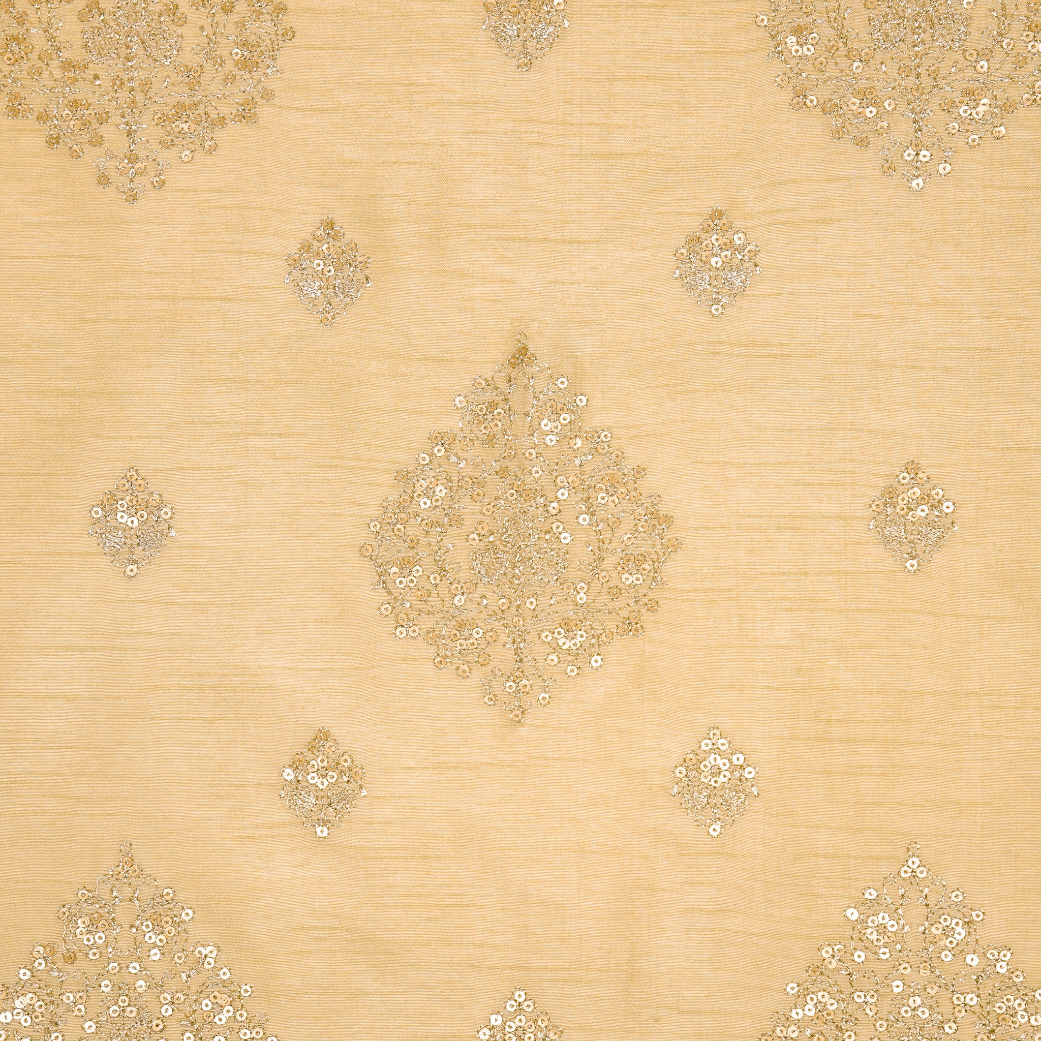 Laiqa Beige Viscose Raw Silk Embroidered Fabric in Buta Buti Mixture Pattern - Image 3