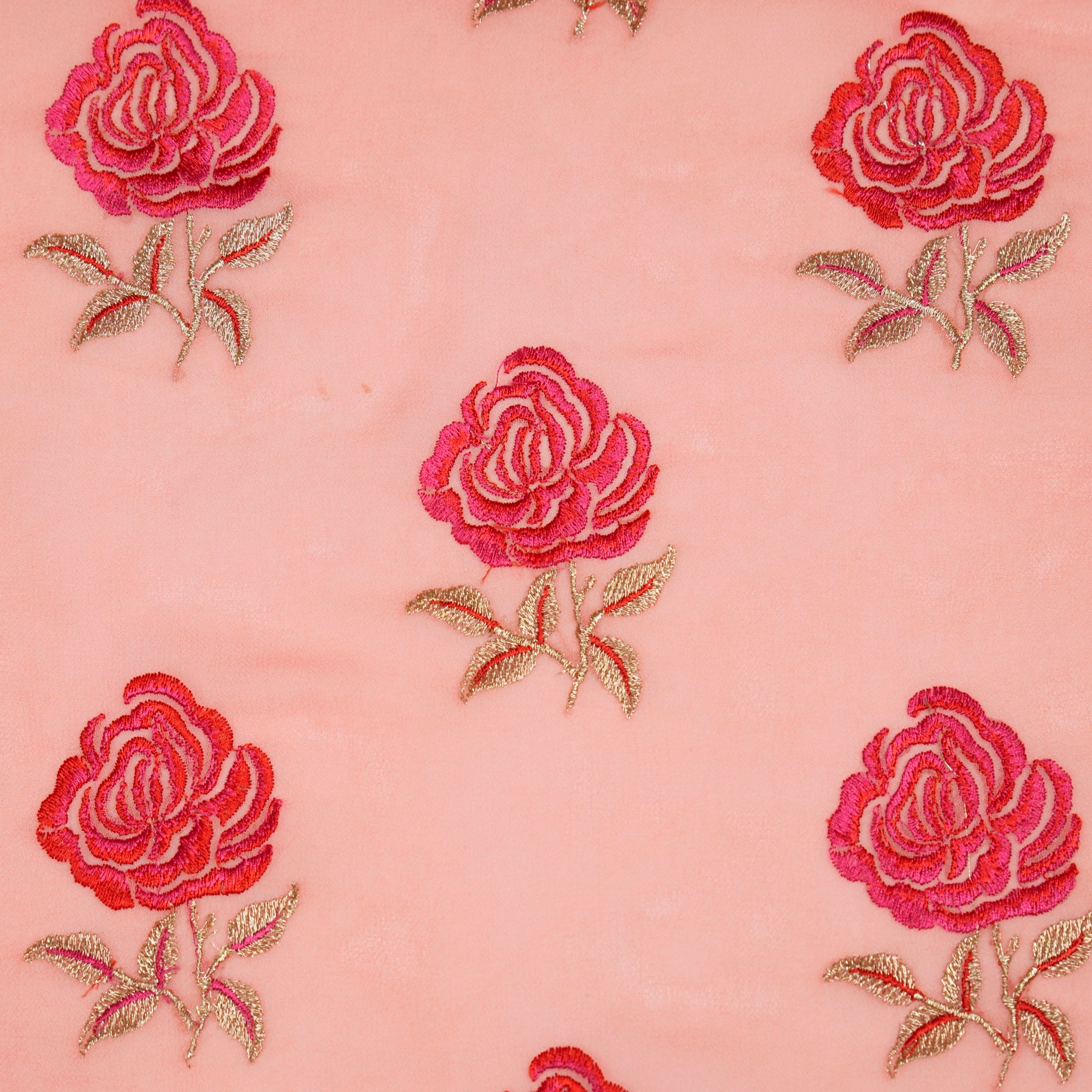 Lalita Gajari Viscose Georgette Embroidered Fabric in Buta - Image 3
