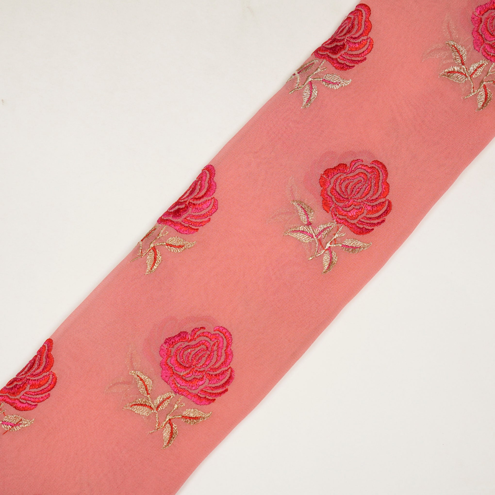 Lalita Gajari Viscose Georgette Embroidered Fabric in Buta - Image 4