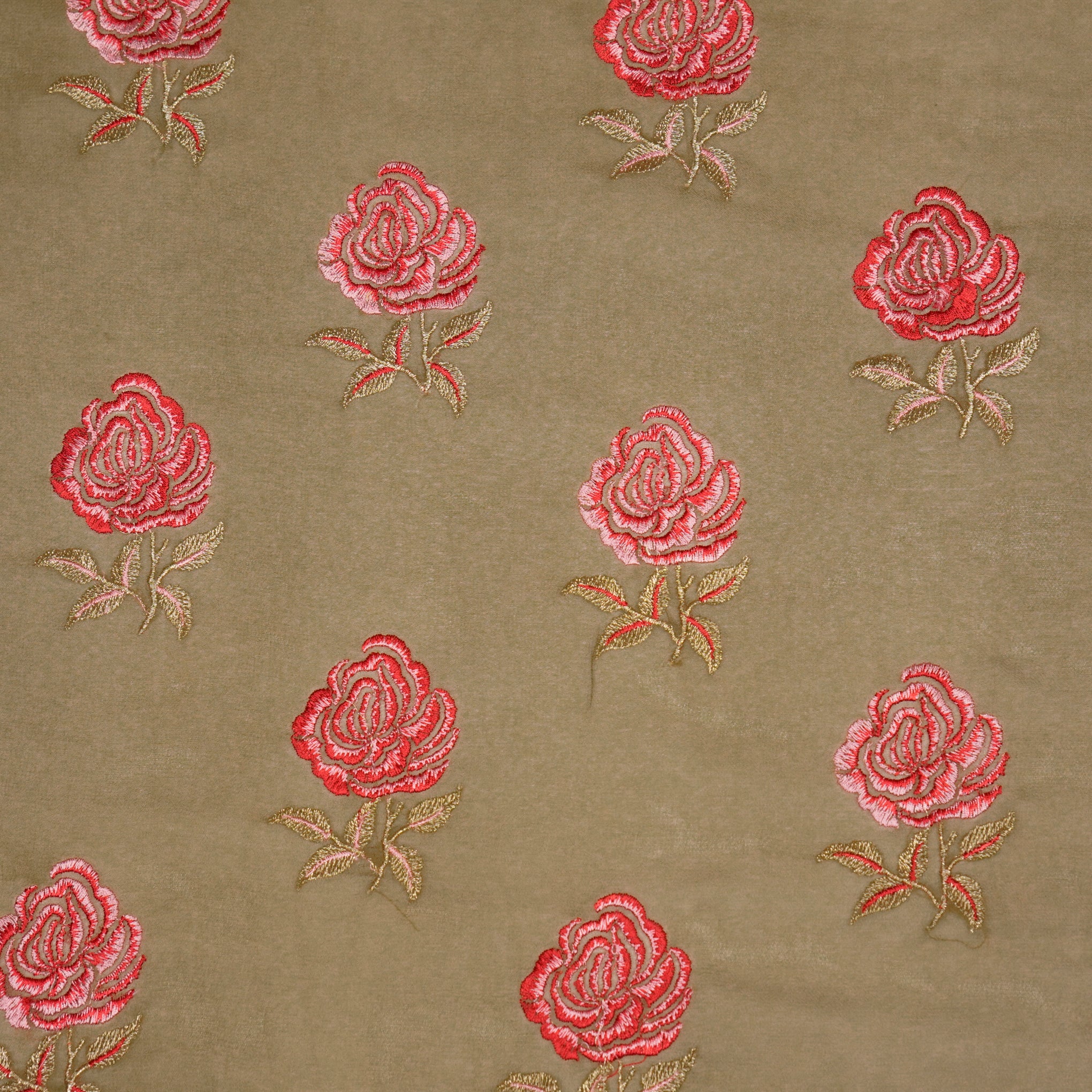 Lalita Mouse Viscose Georgette Embroidered Fabric in Buta - Image 2
