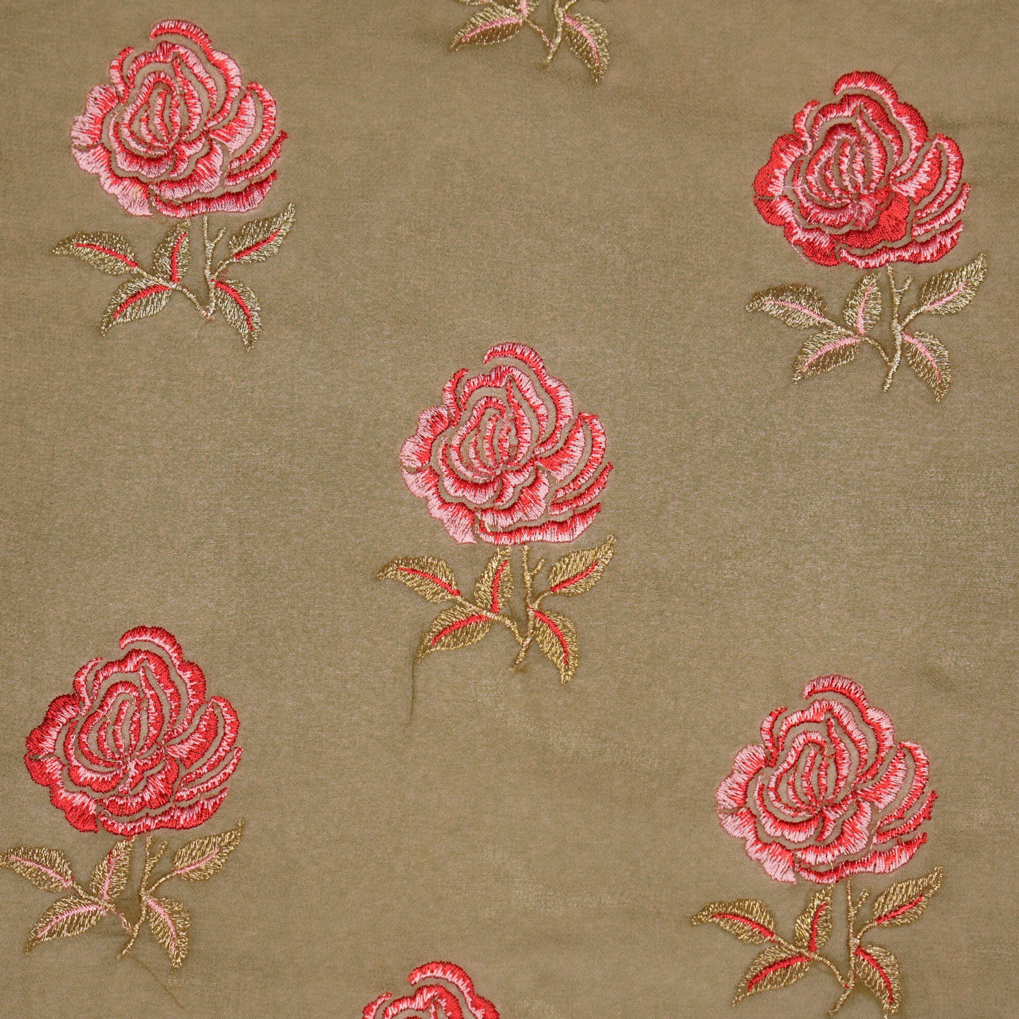 Lalita Mouse Viscose Georgette Embroidered Fabric in Buta - Image 3