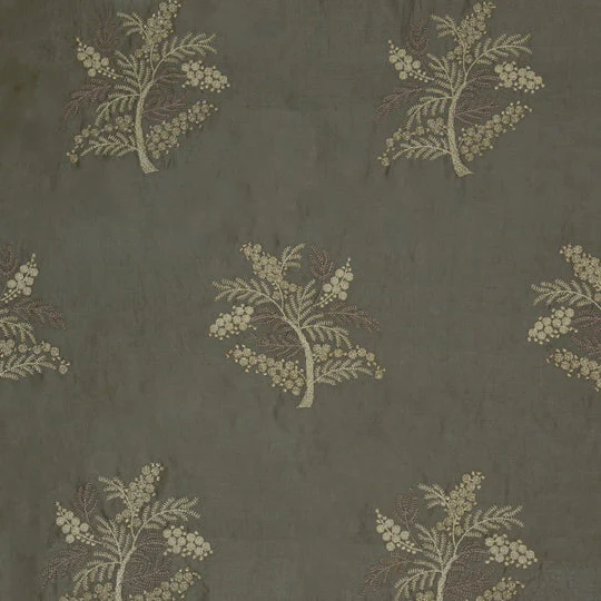 Lutifi Mouse Chanderi Embroidered Fabric in Buta Pattern - Image 3