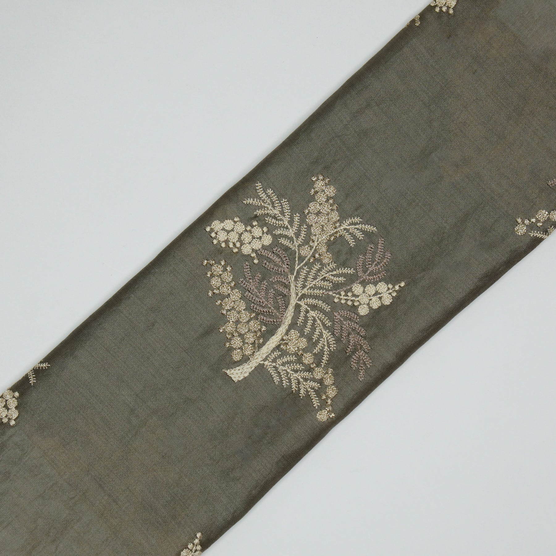 Lutifi Mouse Chanderi Embroidered Fabric in Buta Pattern - Image 4