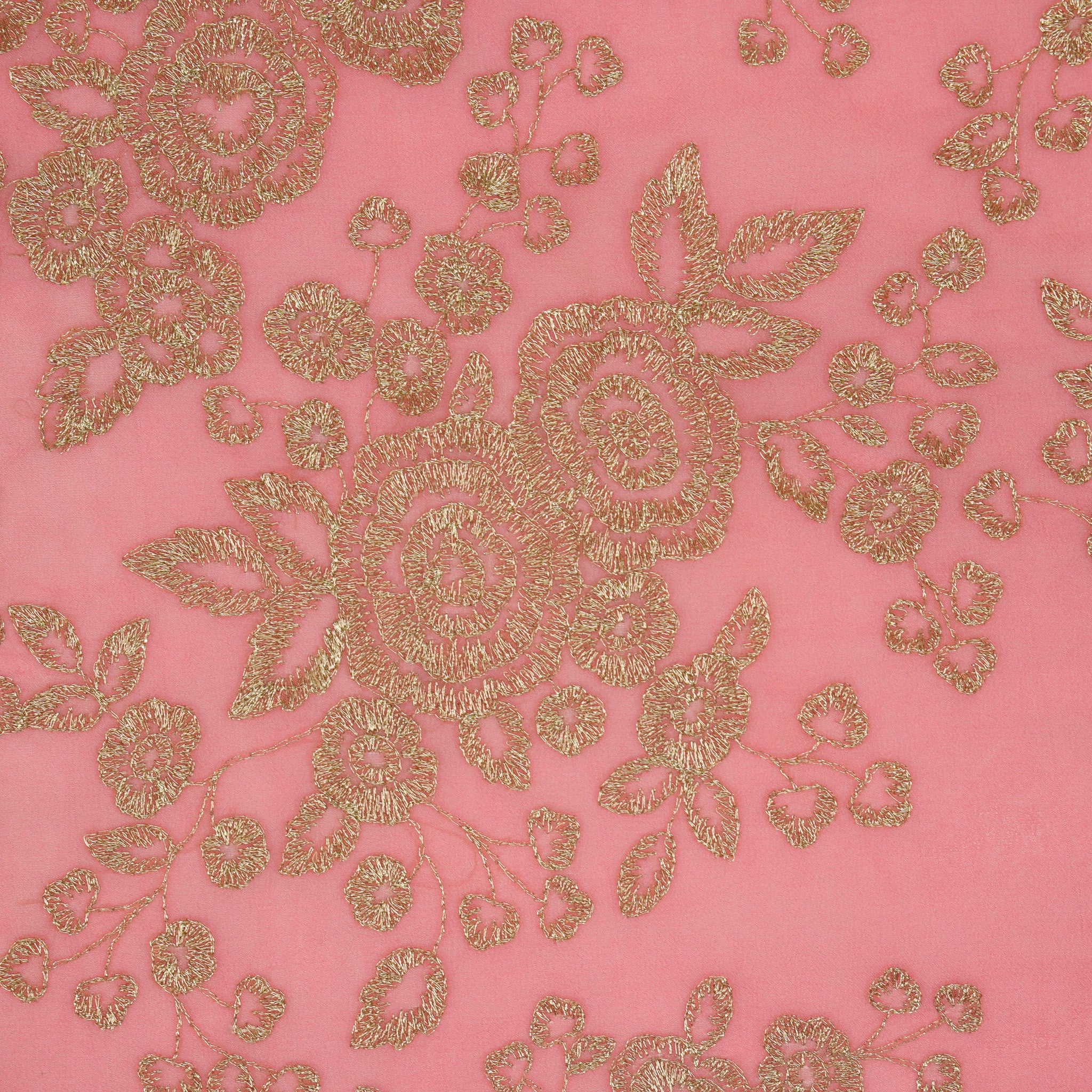 Mahnoor Deep Pink Viscose Georgette Embroidered Fabric in Jaal Pattern - Image 3