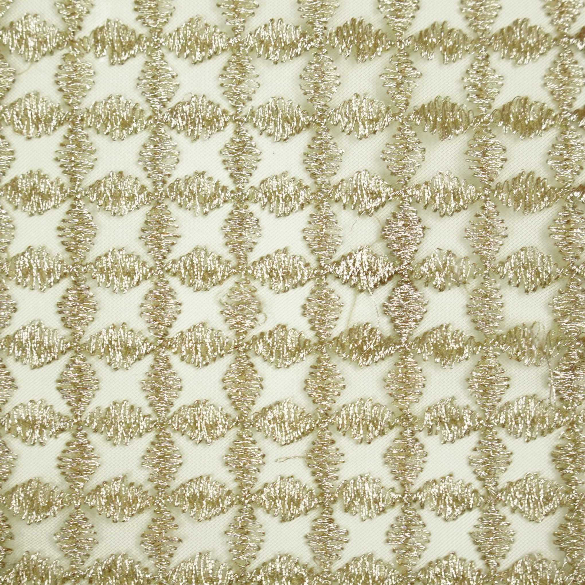 Mumtaz Pista Net Embroidered Fabric in Jaal Pattern - Image 3