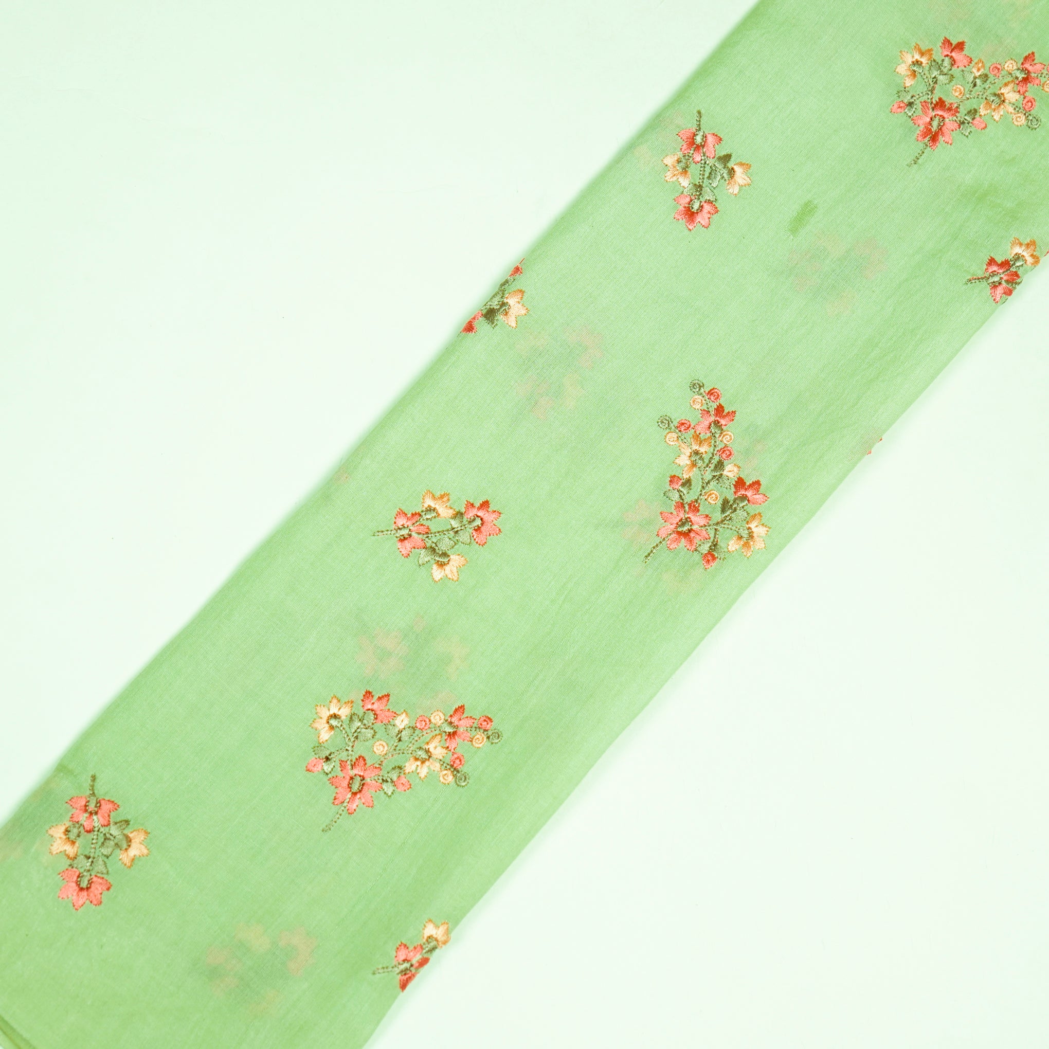 Namar Sea Green Chanderi Embroidered Fabric in Buti Pattern - Image 4