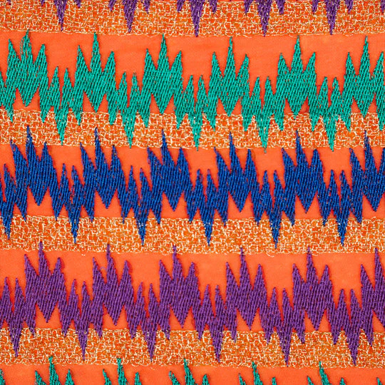 Namya Red Rust Chanderi Embroidered Fabric in Jaal Pattern - Image 3