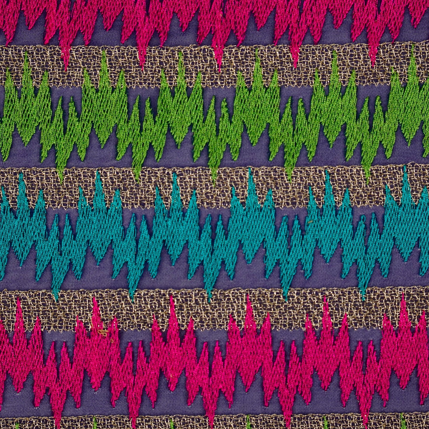 Namya Royal Blue Chanderi Embroidered Fabric in Jaal Pattern - Image 3