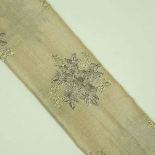 Nargis Cream Chanderi Embroidered Fabric in Buta Pattern - Image 4