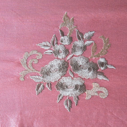 Nargis Deep Gajari Chanderi Embroidered Fabric in Buta Pattern - Image 3