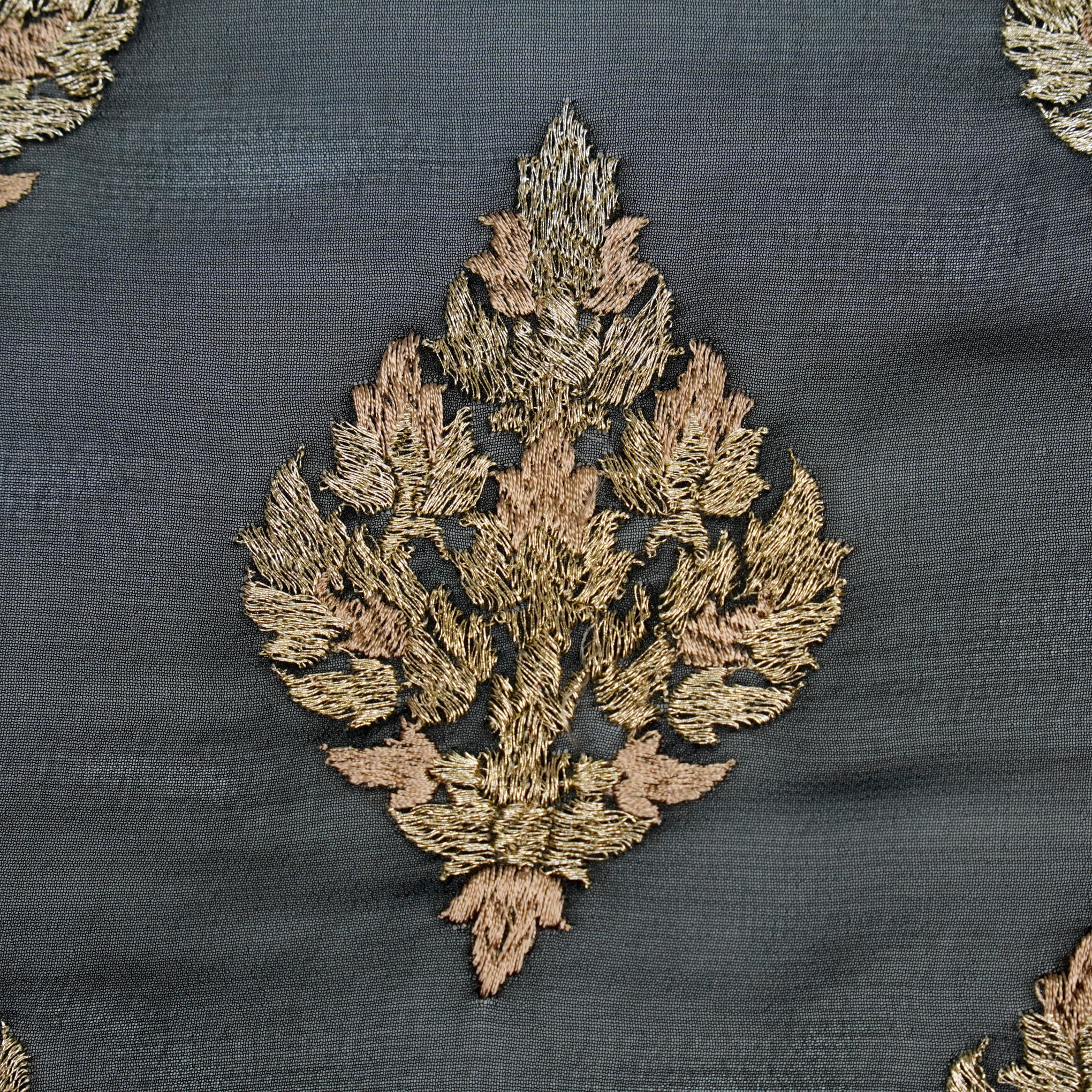 Naseem Black Viscose Georgette Embroidered Fabric in Buta Pattern - Image 3