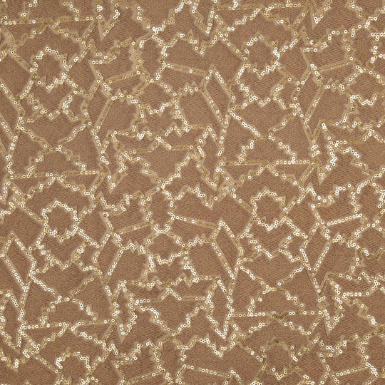 Naumani Chiku Chanderi Embroidered Fabric in Sequins Jaal Pattern - Image 3