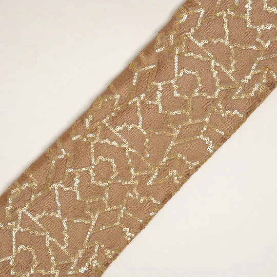 Naumani Chiku Chanderi Embroidered Fabric in Sequins Jaal Pattern - Image 4