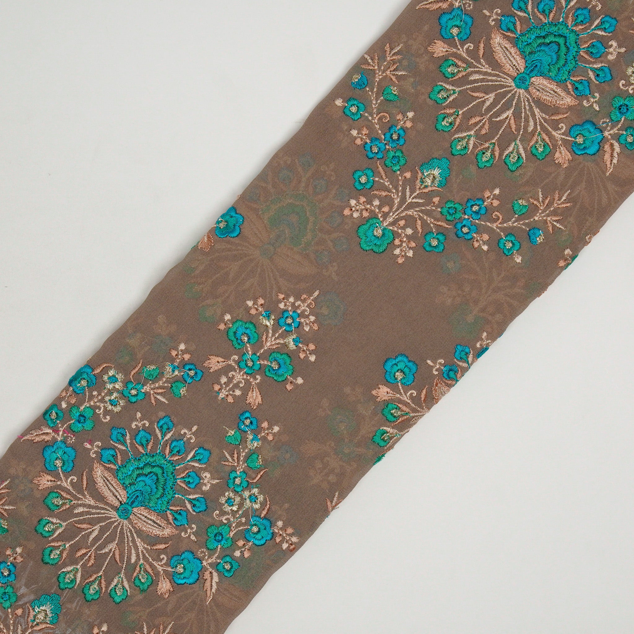 Nutan Mouse Viscose Georgette Embroidered Fabric in Jaal Pattern - Image 4