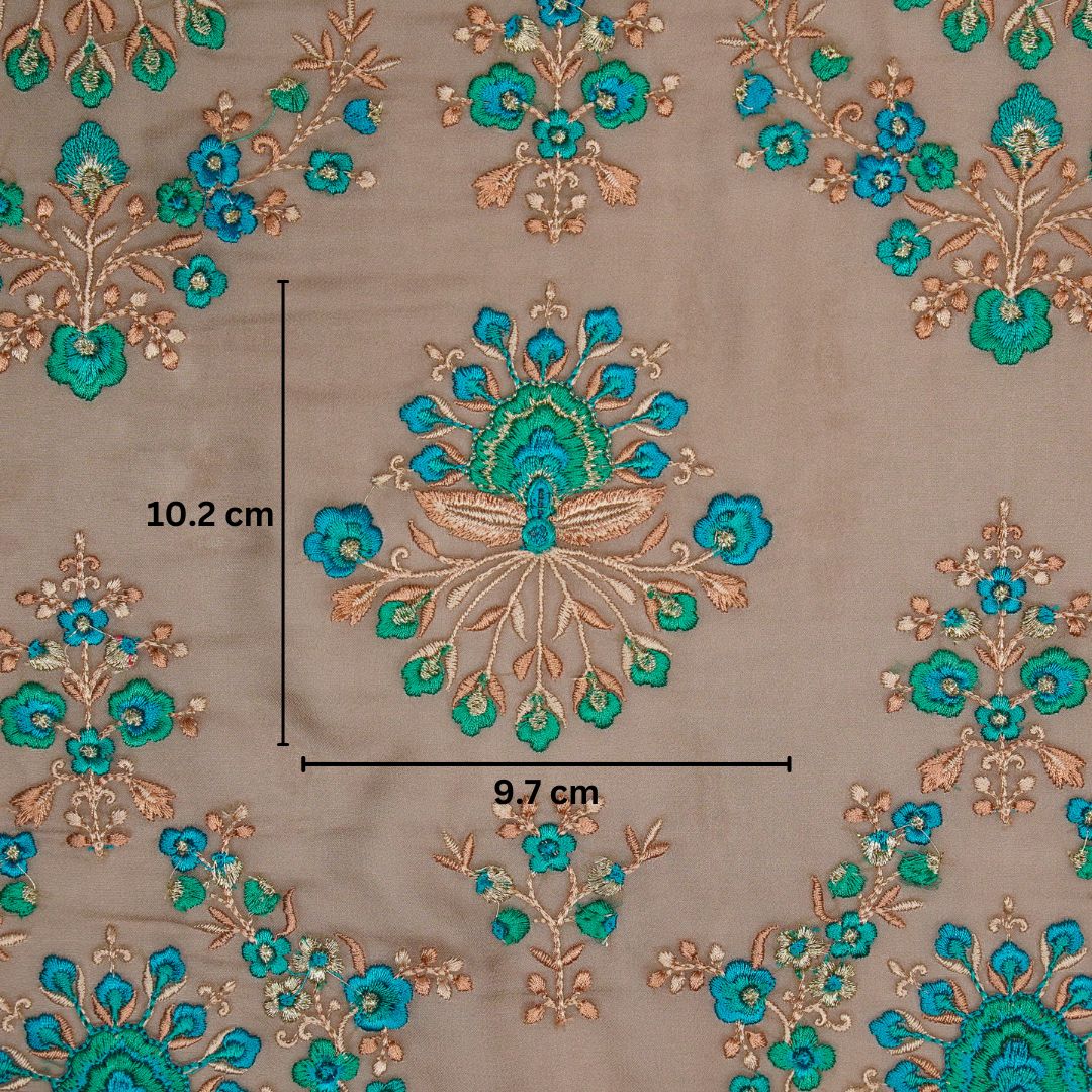 Nutan Mouse Viscose Georgette Embroidered Fabric in Jaal Pattern - Image 5