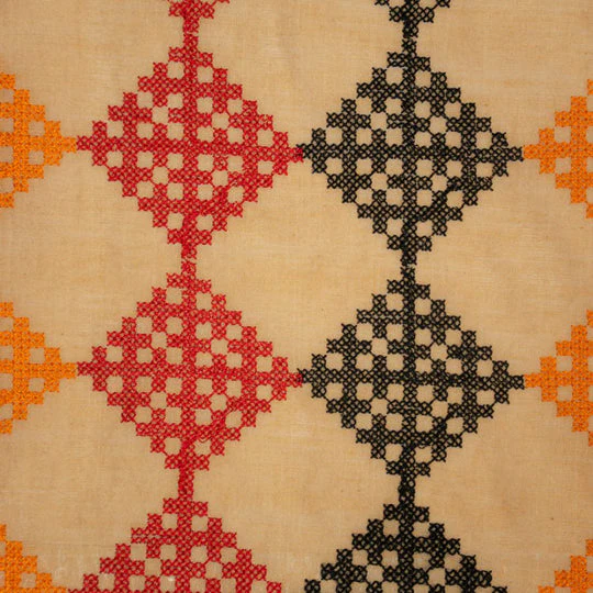 Nyra Biscuit Chanderi Embroidered Fabric in Geometric Buta Pattern - Image 3