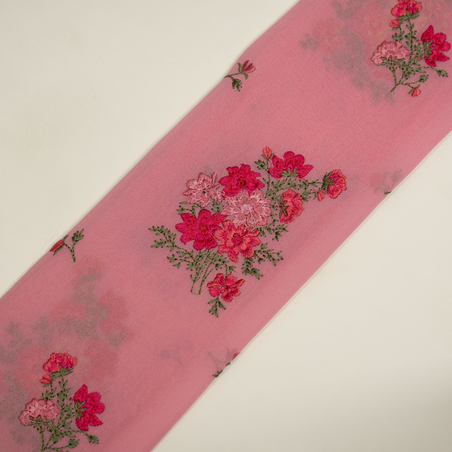 Paridha Pink Viscose Georgette Embroidered Fabric in Buta Pattern - Image 4