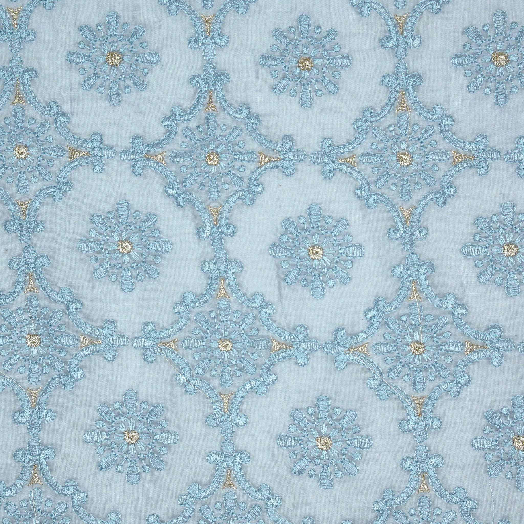 Raaiqa Mauve Mal Chanderi Embroidered Fabric in Jaal Pattern - Image 3
