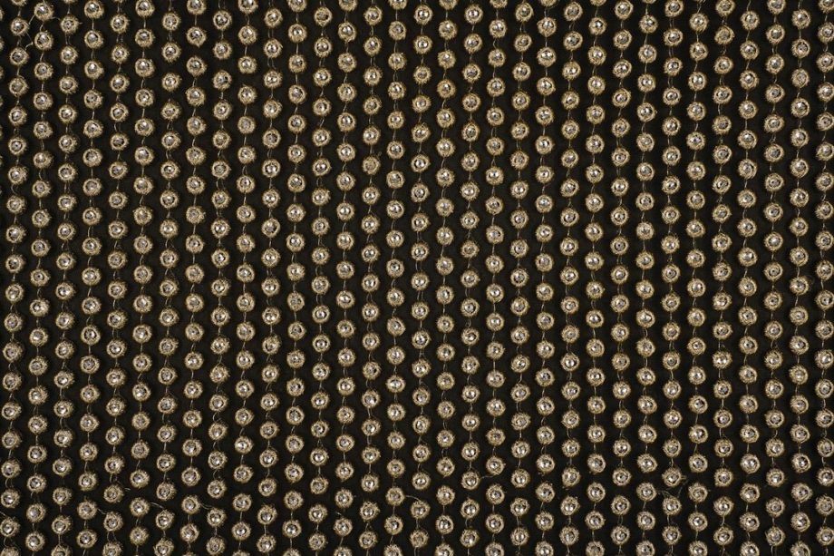 Raisa Black Nylon Net Embroidered Fabric in Buti In Lines Pattern - Image 3