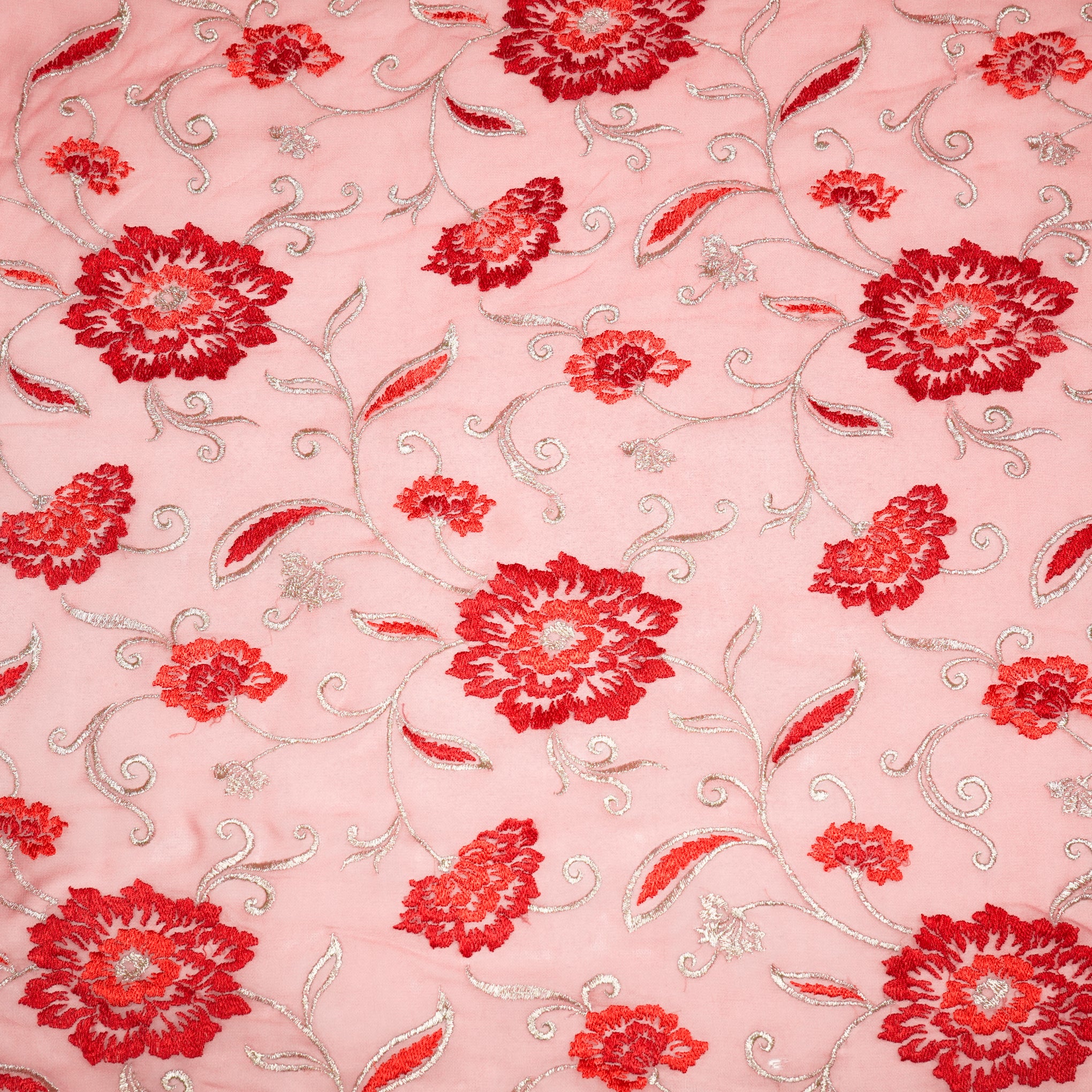 Ramya Gajari Viscose Georgette Embroidered Fabric in Jaal Pattern - Image 2
