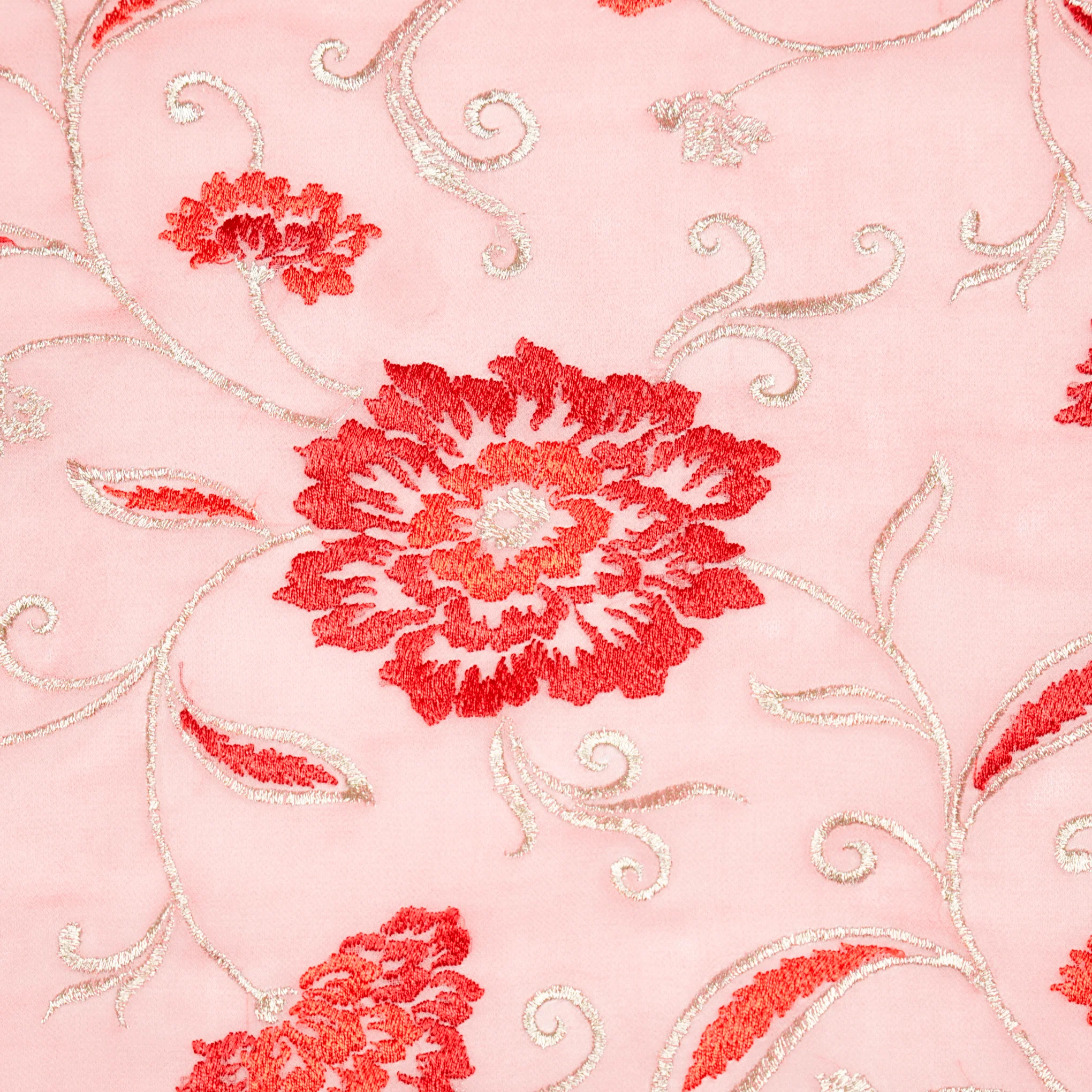 Ramya Gajari Viscose Georgette Embroidered Fabric in Jaal Pattern - Image 3