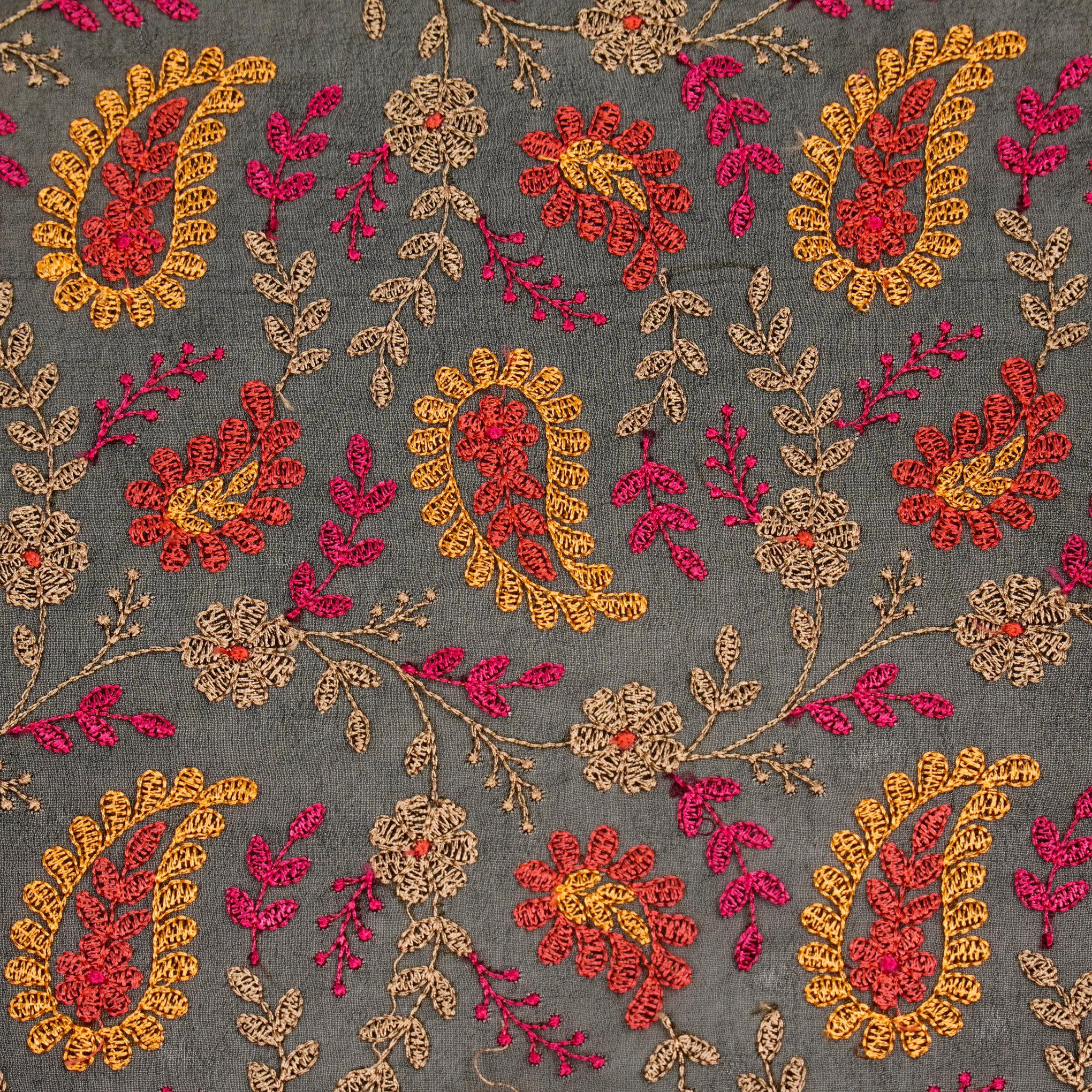 Prasoon Black Viscose Georgette Embroidered Fabric in Jaal Pattern - Image 3