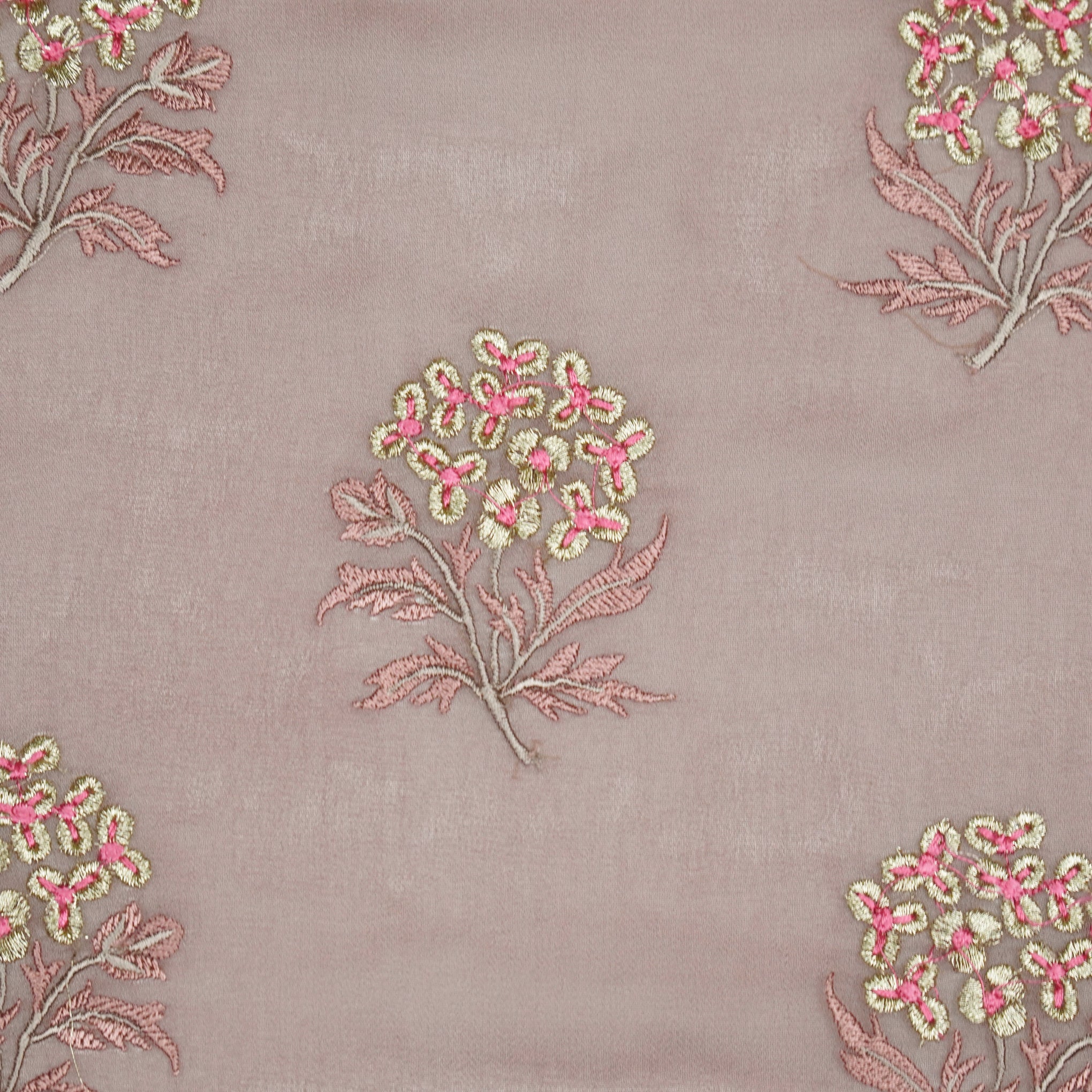 Ruhi Onion Viscose Georgette Embroidered Fabric in Buta Pattern - Image 3