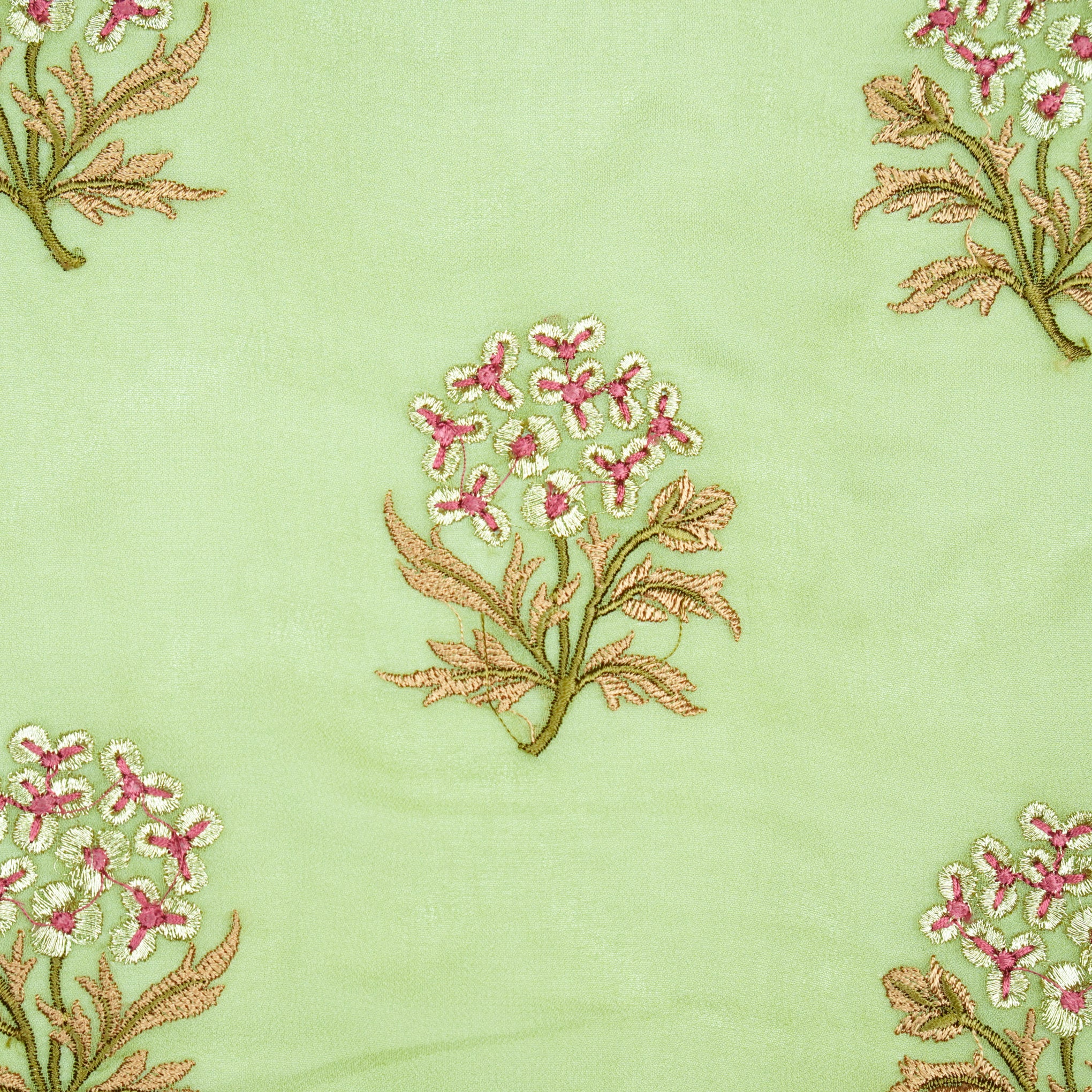 Ruhi Sea Green Viscose Georgette Embroidered Fabric in Buta Pattern - Image 3