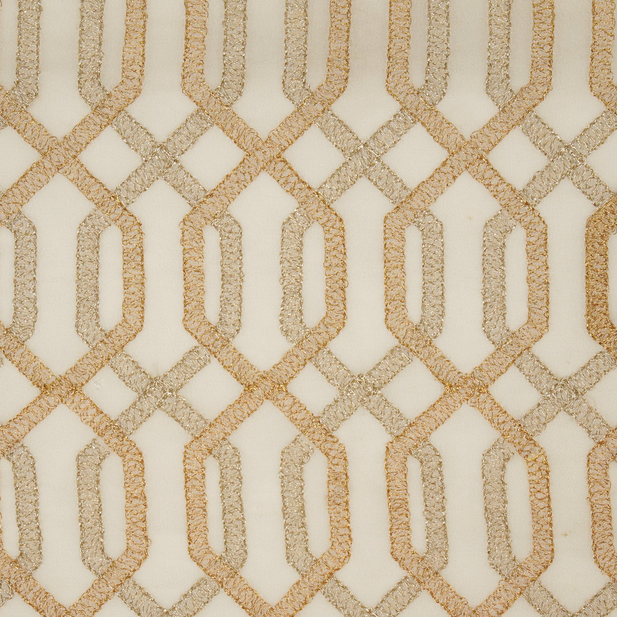 Rutui Ivory Viscose Georgette Embroidered Fabric in Jaal Pattern - Image 3