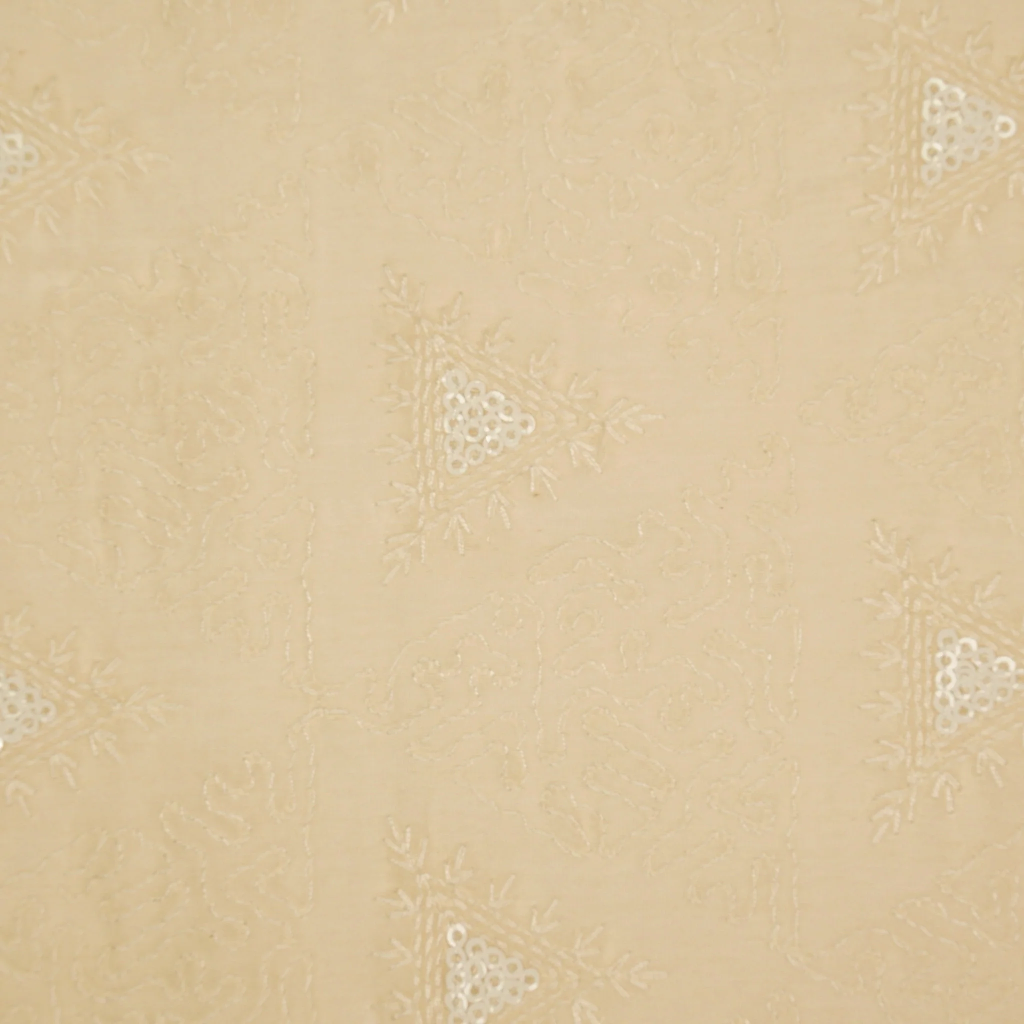 Samreen Cream Mul Chanderi Embroidered Fabric in Buta Pattern - Image 3