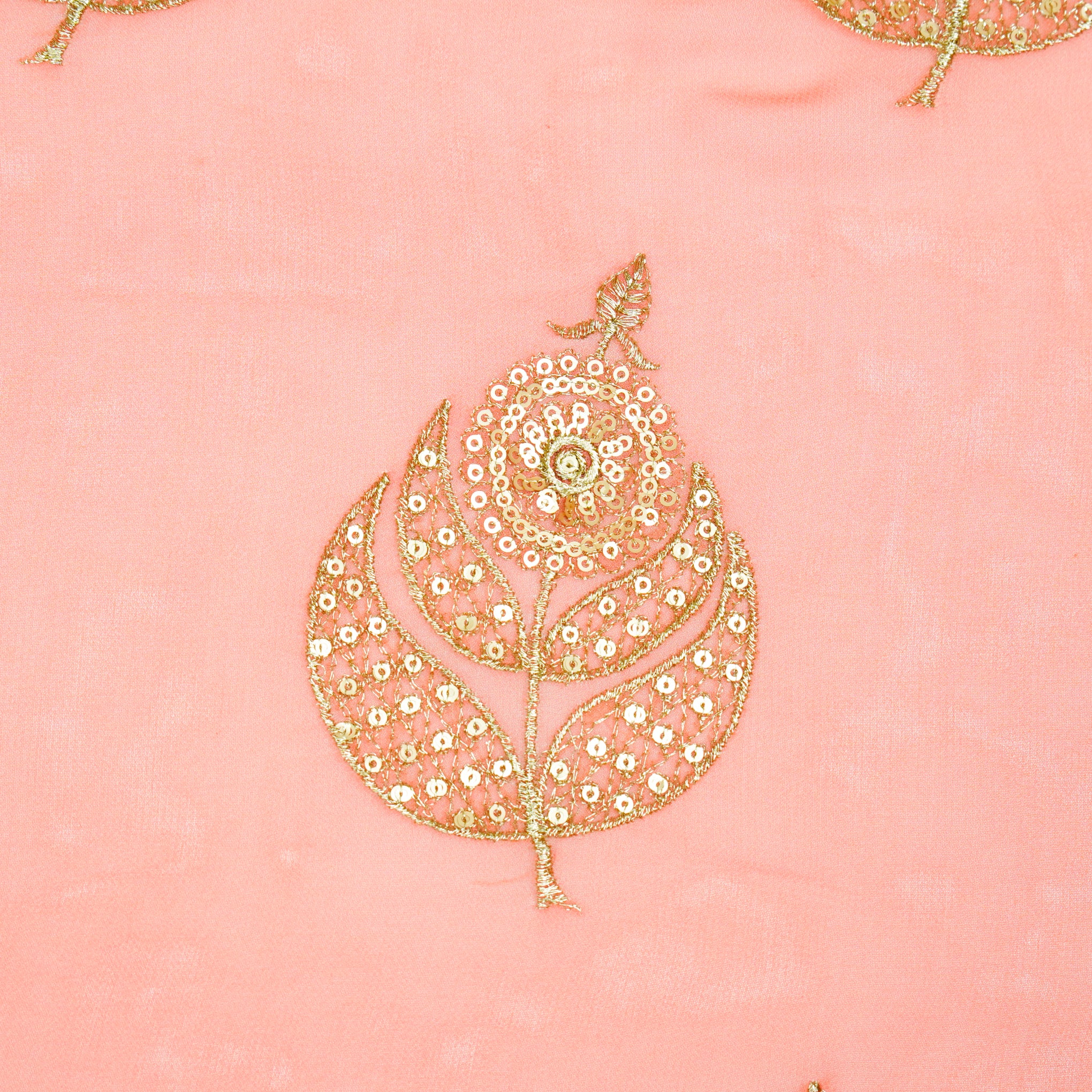 Sara Gajari Viscose Georgette Embroidered Fabric in Buta Pattern - Image 3